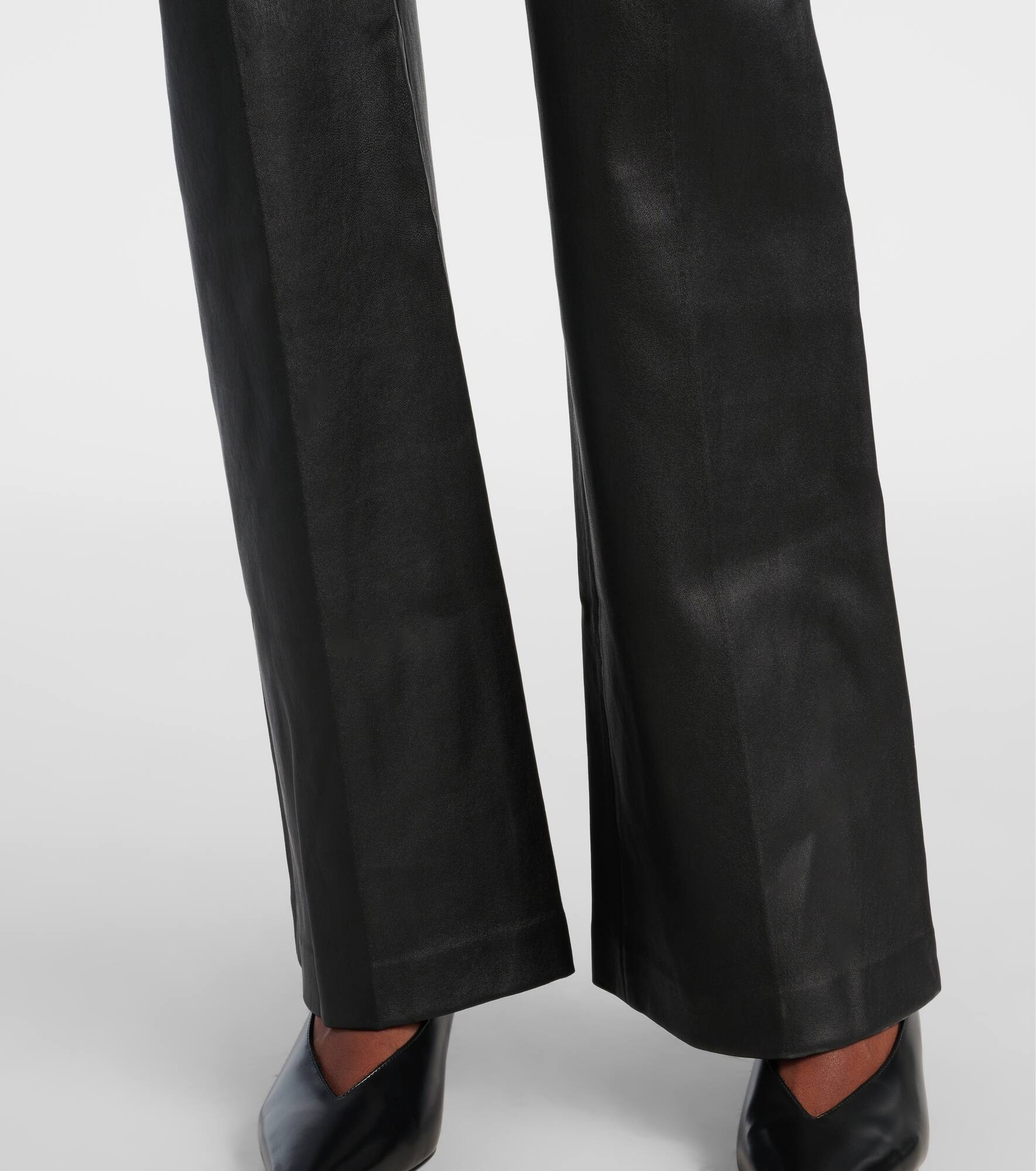 Tafira mid-rise leather flared pants - 5