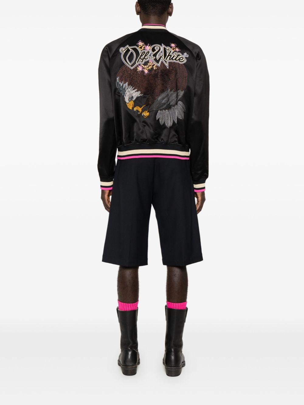 eagle-embroidered bomber jacket - 2