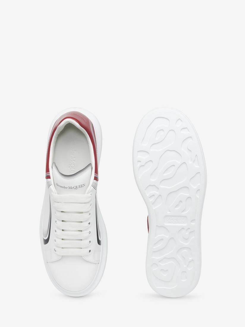 Men's Oversized Sneaker in White/garnet - 4