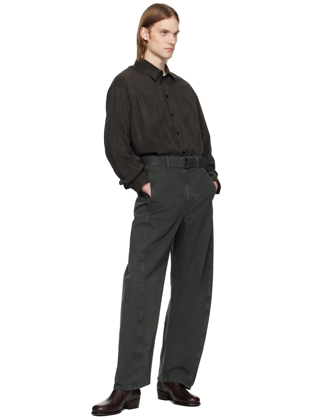 Navy Twisted Belted Jeans - 4