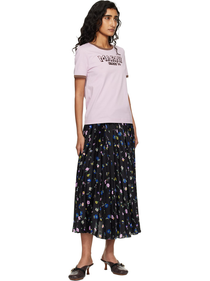 Marni Pink Flock Print Jersey T-shirt outlook