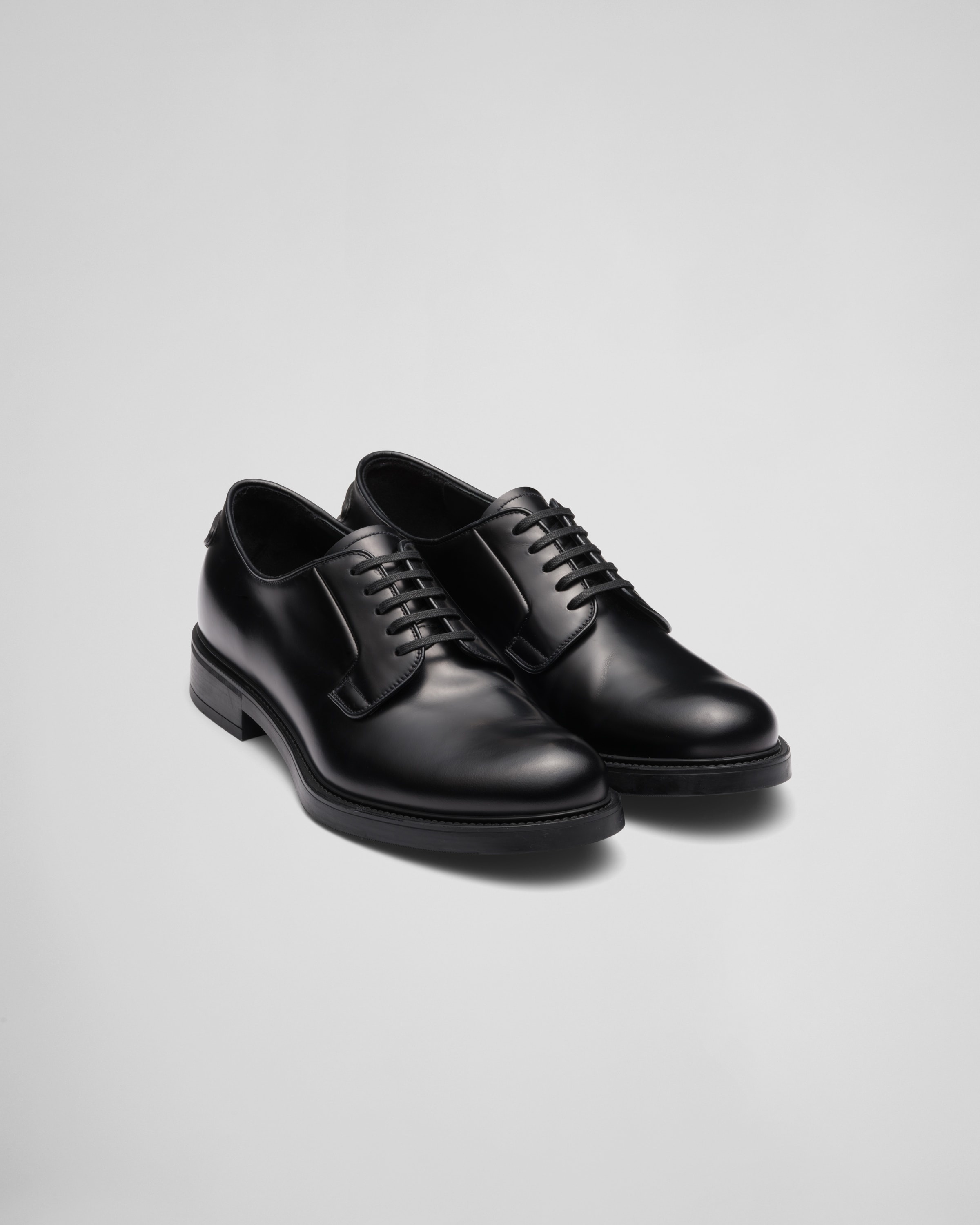 Brushed leather derby shoes - 1