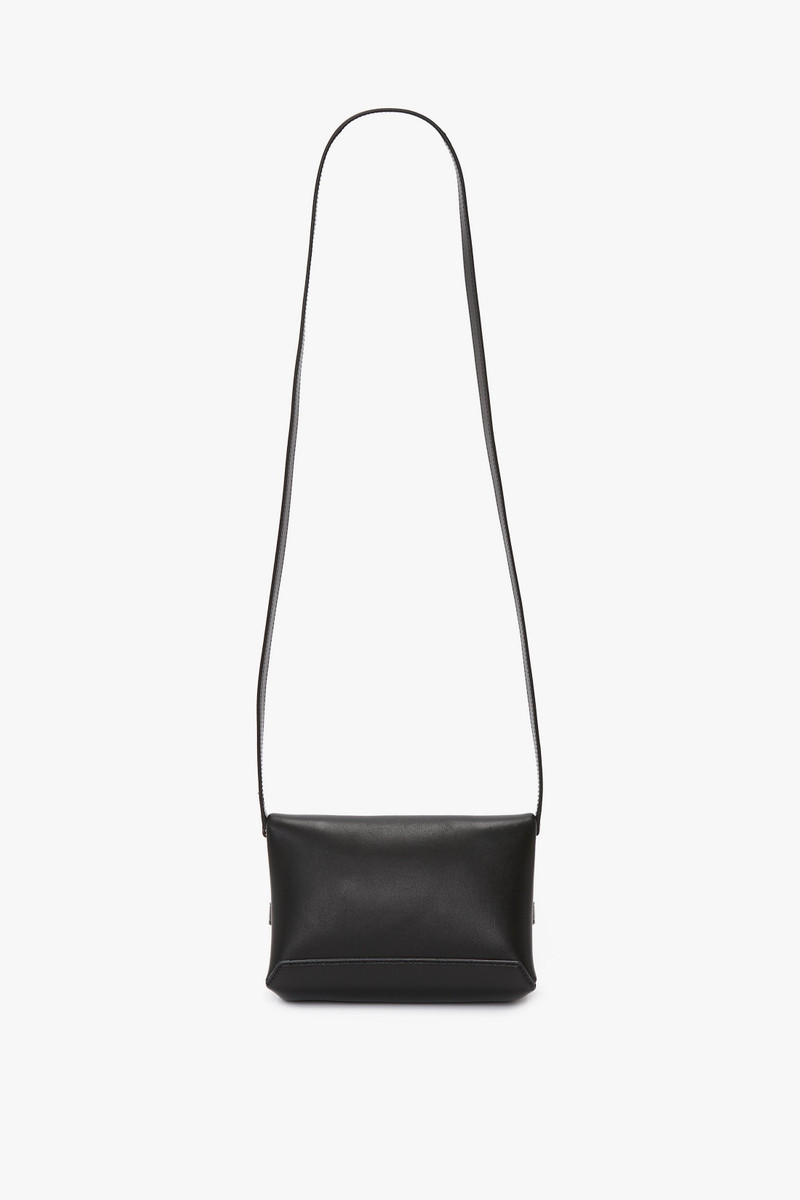 Victoria Beckham Mini Pouch With Long Strap In Black Leather outlook