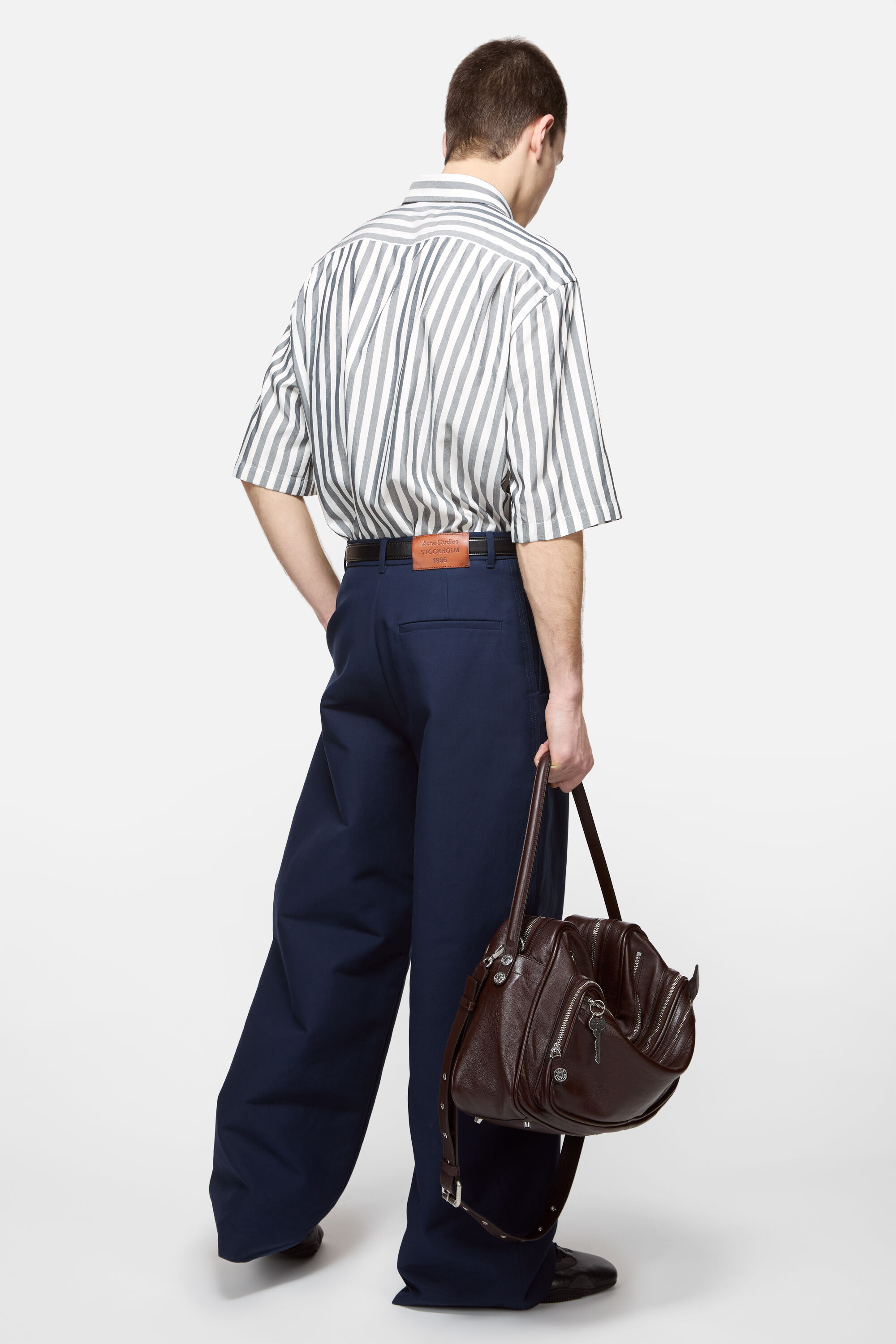 Stripe button-up shirt - Black/white - 3
