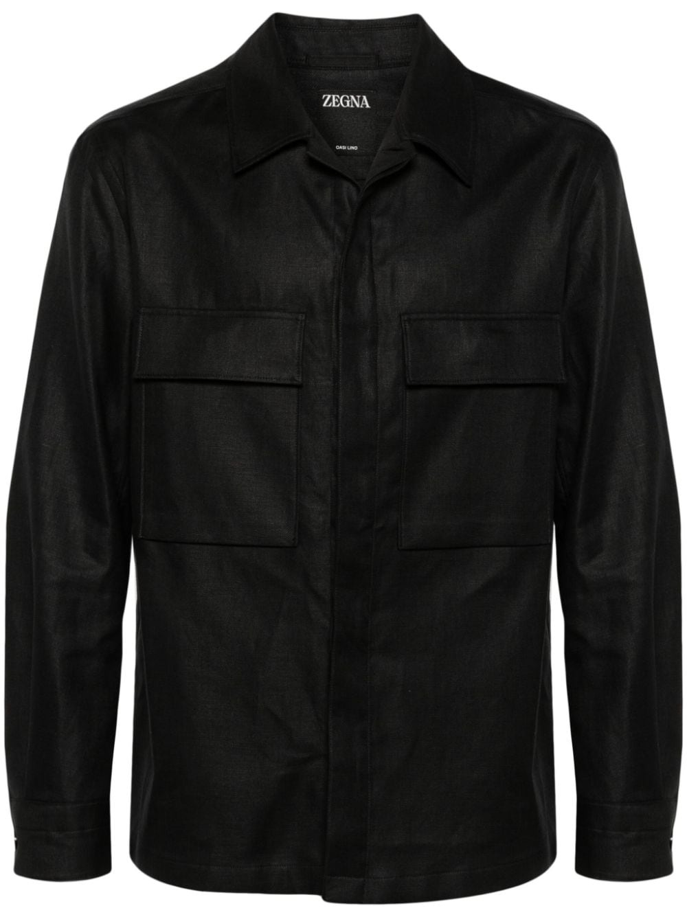 chest-pockets linen shirt - 1