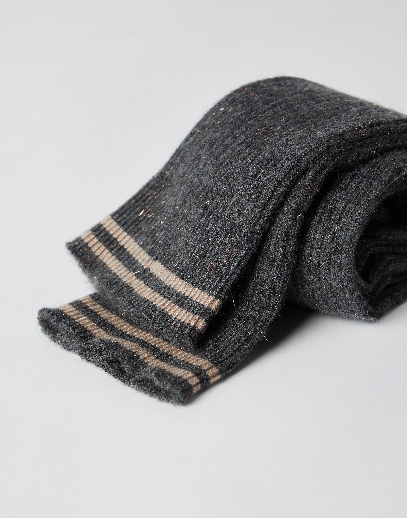 Sparkling cashmere rib knit socks - 2