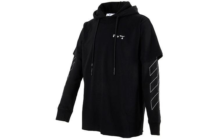Off-White Stripe Logo Printing Sleeve Loose Fit Black OMBB051F20FLE0011001 - 3