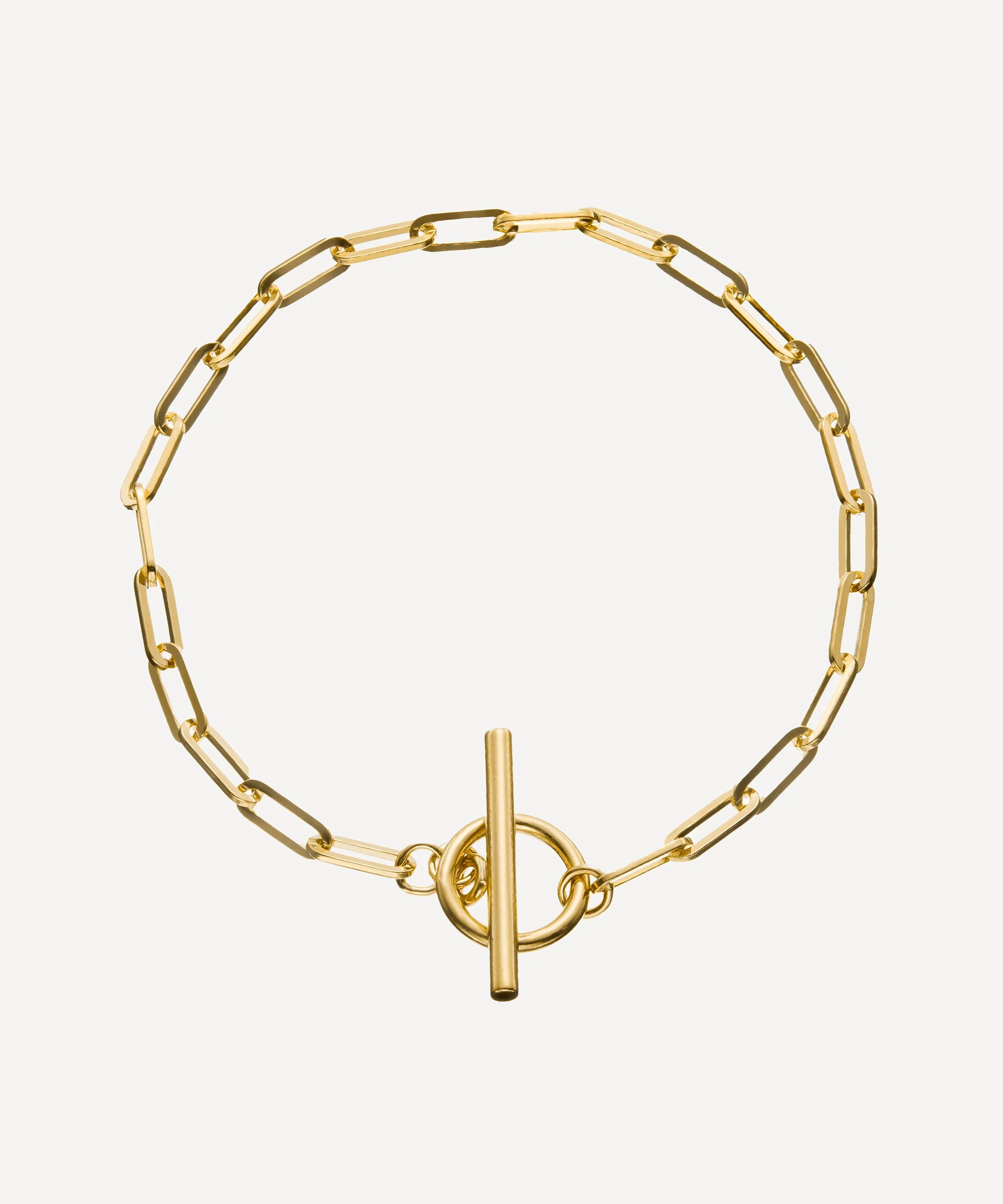 14ct Gold Plated Vermeil Silver Love Link Chain Bracelet - 1