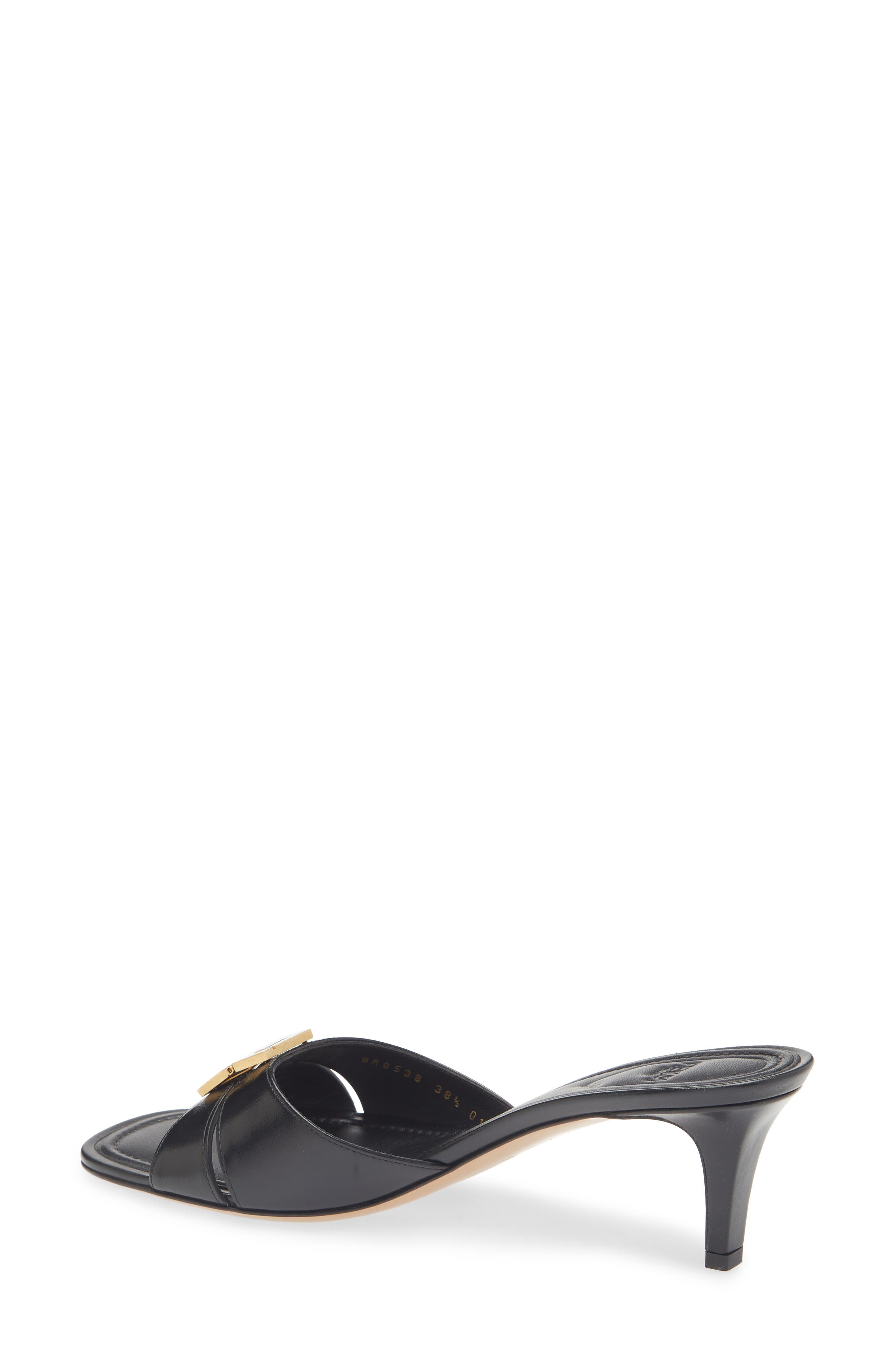 Fendi FFold Kitten Heel Slide Sandal in Black at Nordstrom - 2