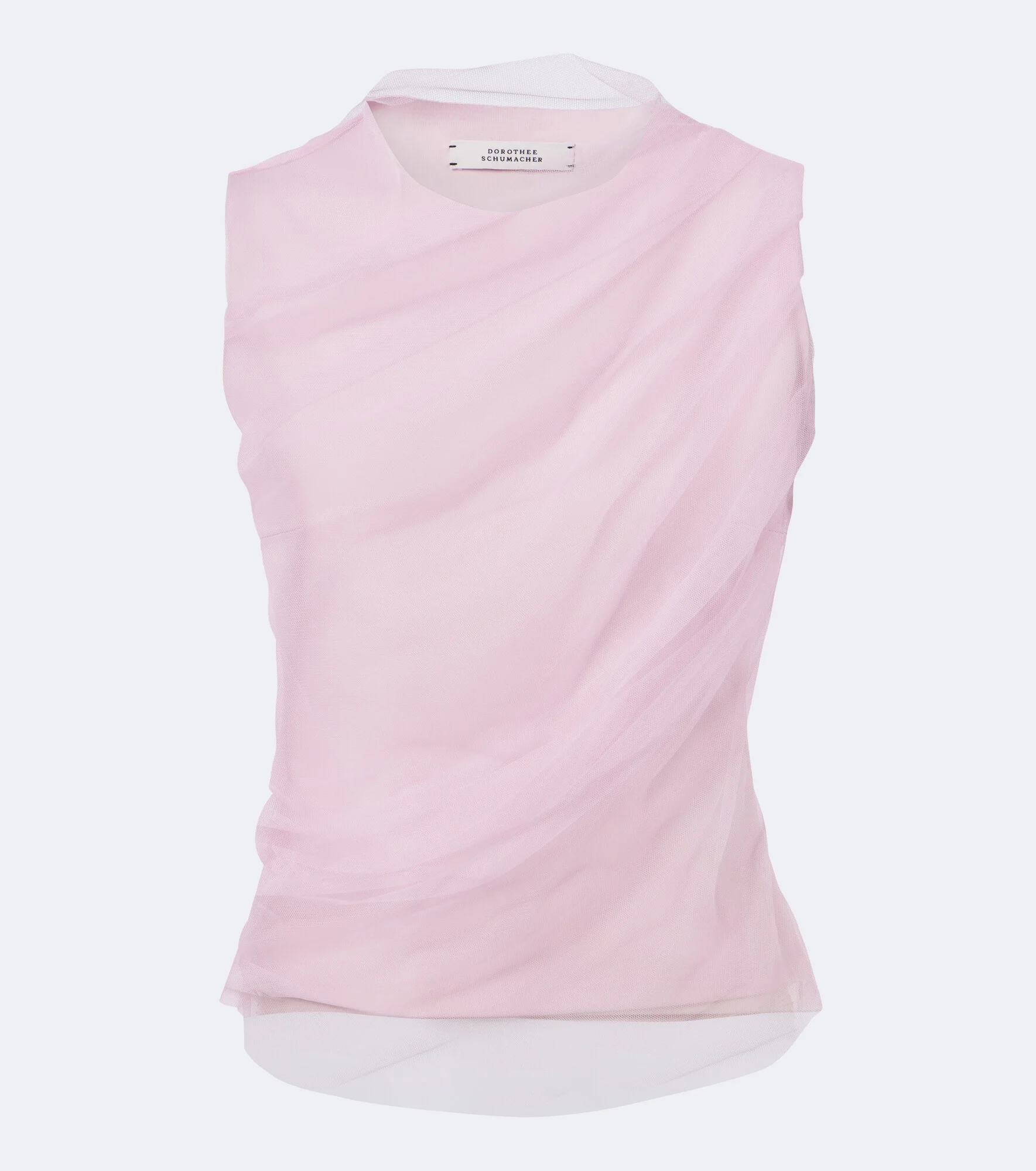 Layered draped jersey and tulle top - 1
