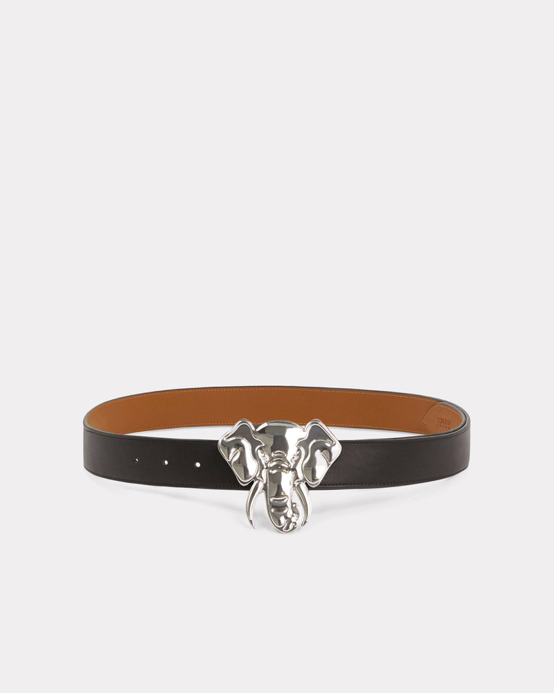 Wide reversible 'KENZO Elephant' leather belt 1