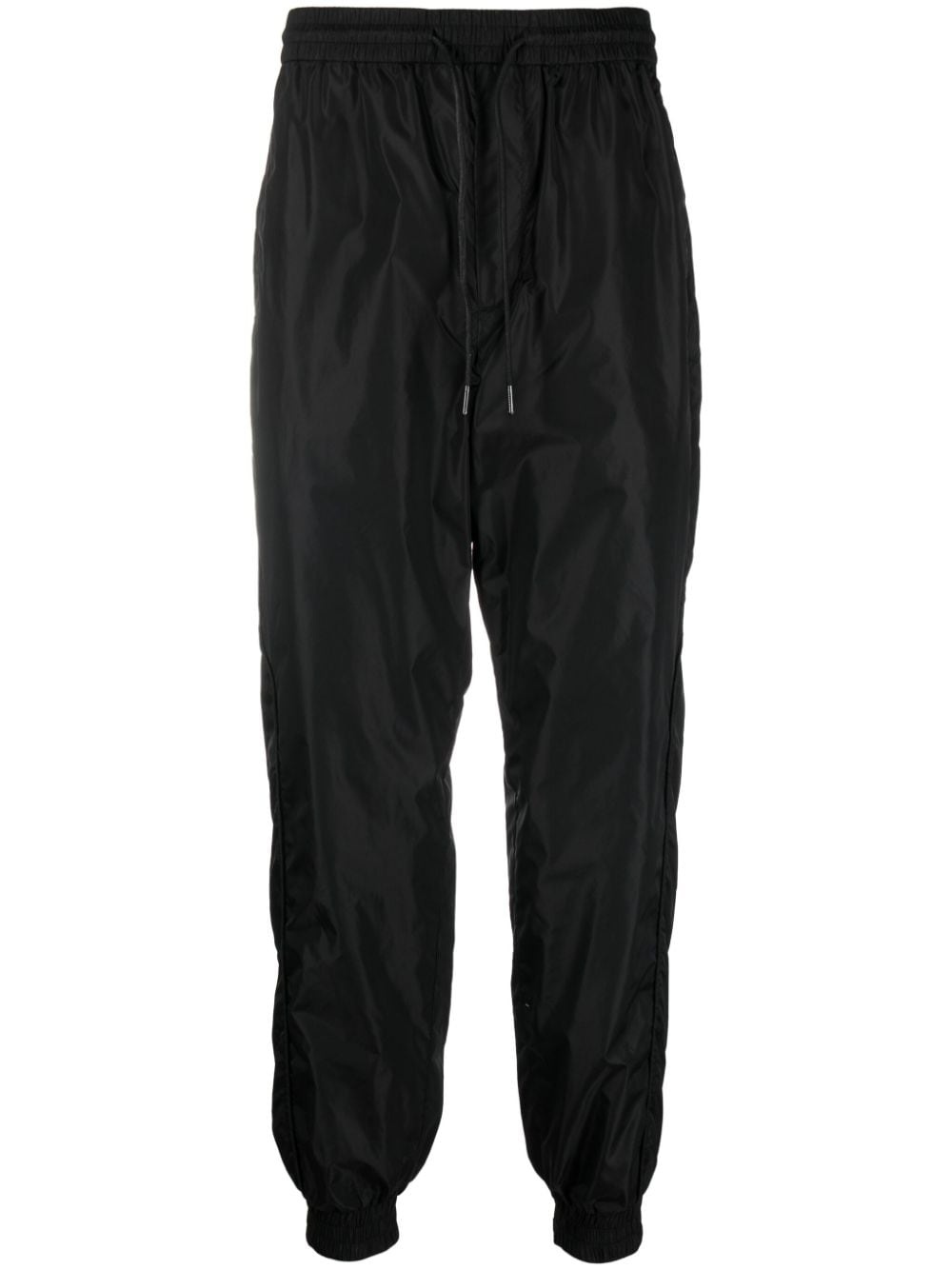 drawstring-waistband tapered-leg trousers - 1