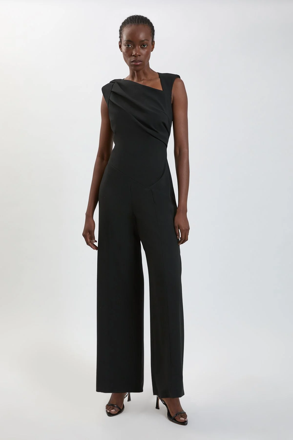 Compact Stretch Drape Detail Jumpsuit - 1