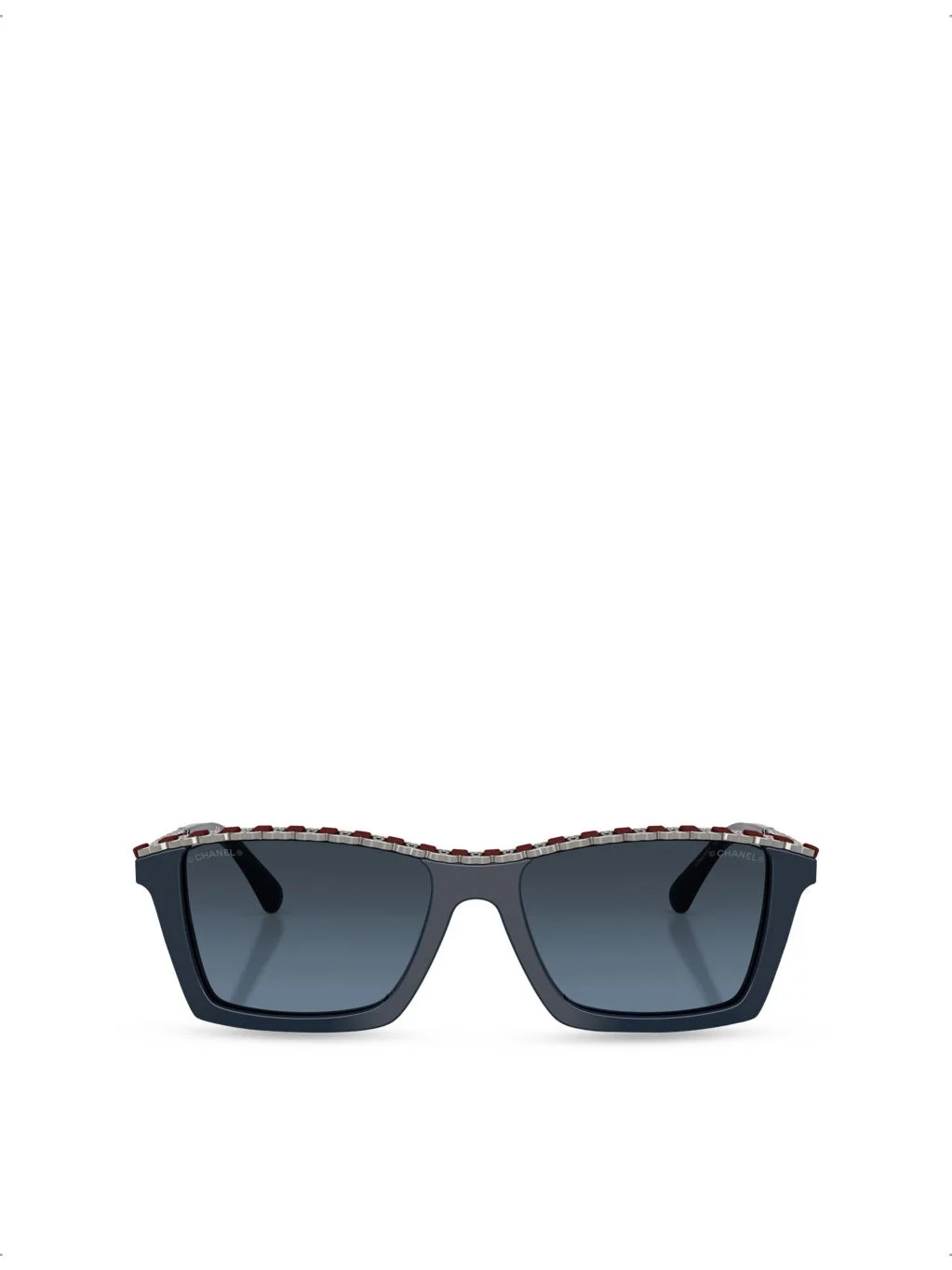 CH5548Q Rectangle-Frame Acetate and Leather Sunglasses - 1