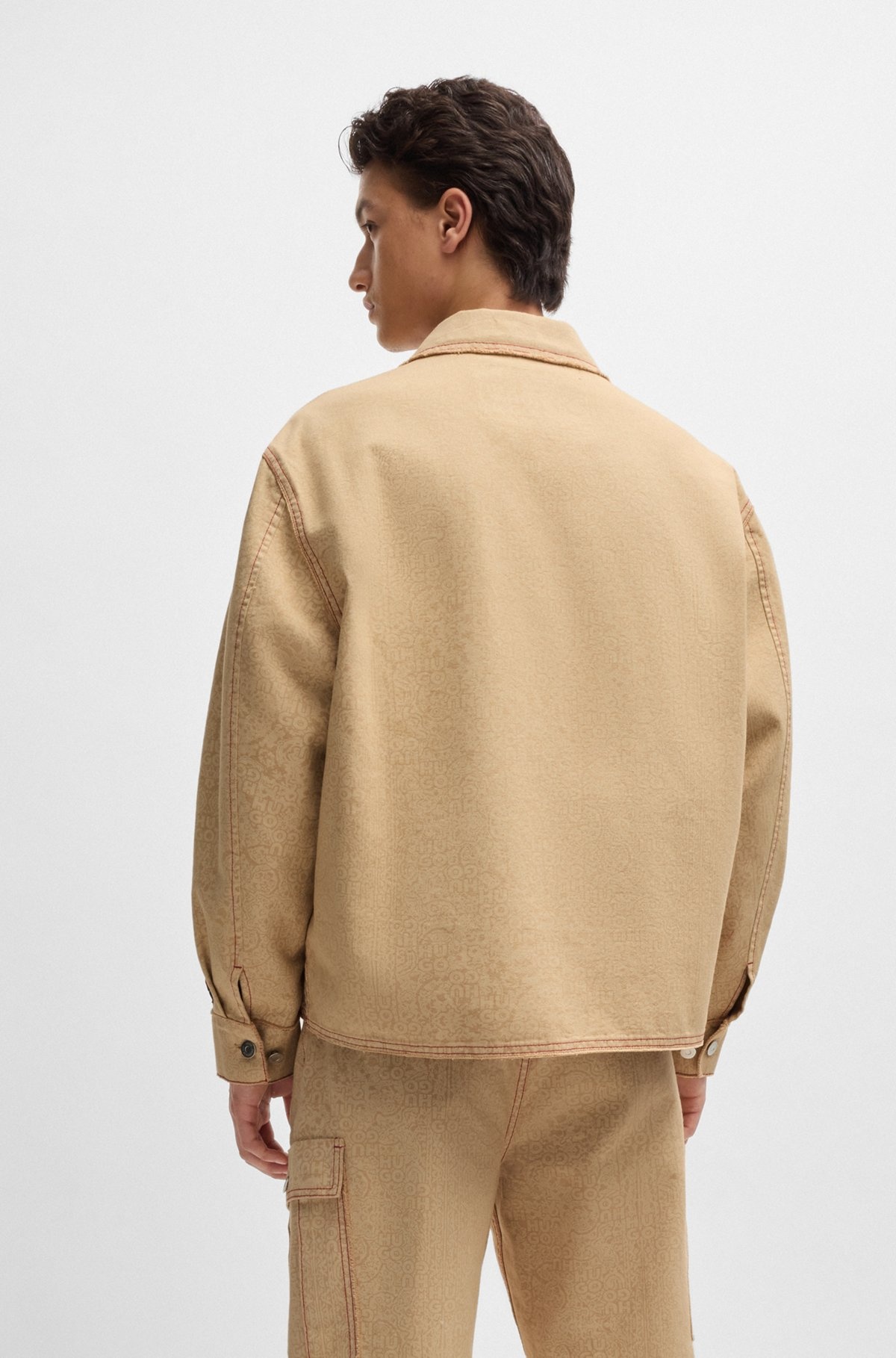 HUGO X LES BENJAMINS RELAXED-FIT JACKET WITH ALL-OVER PRINT - 4