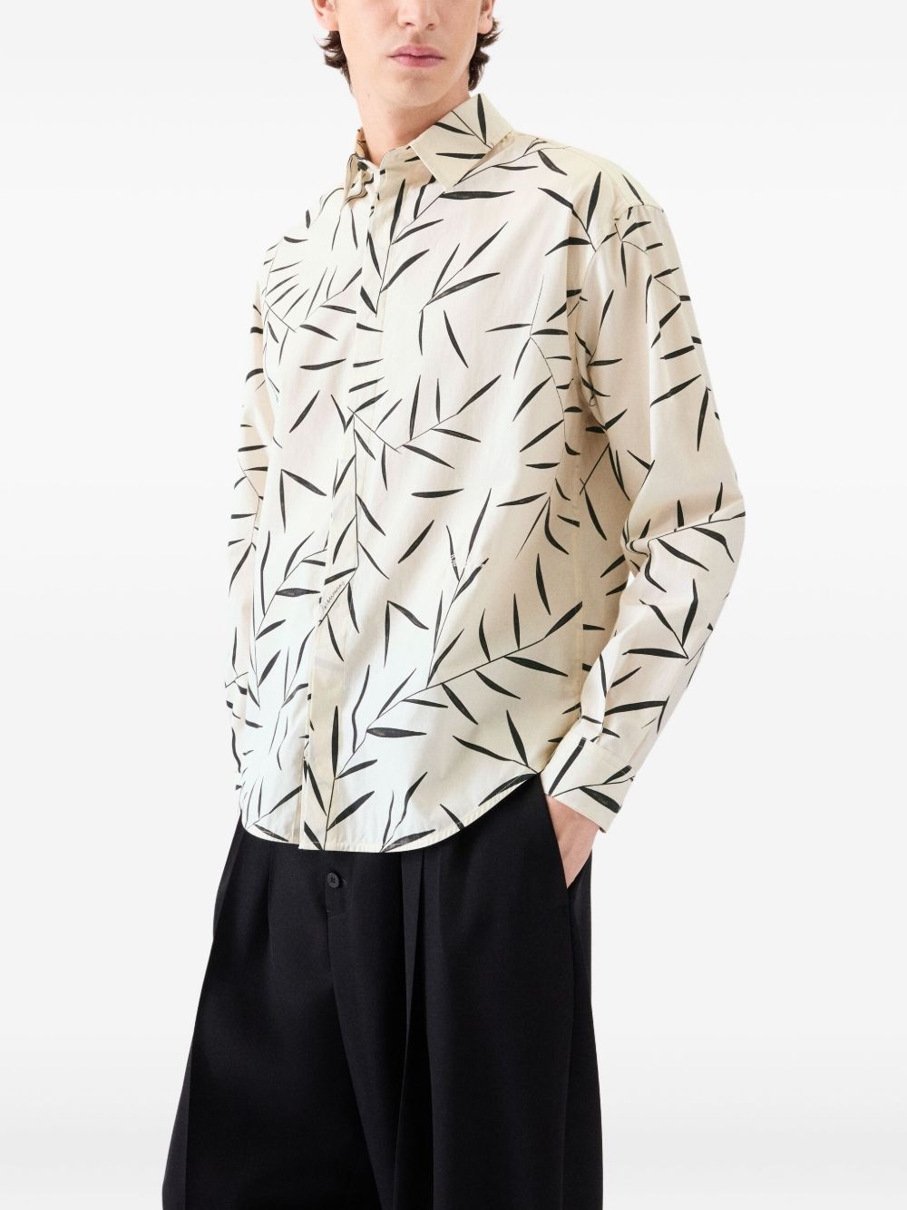 Le Simon ML leaf-print button-up shirt - 3