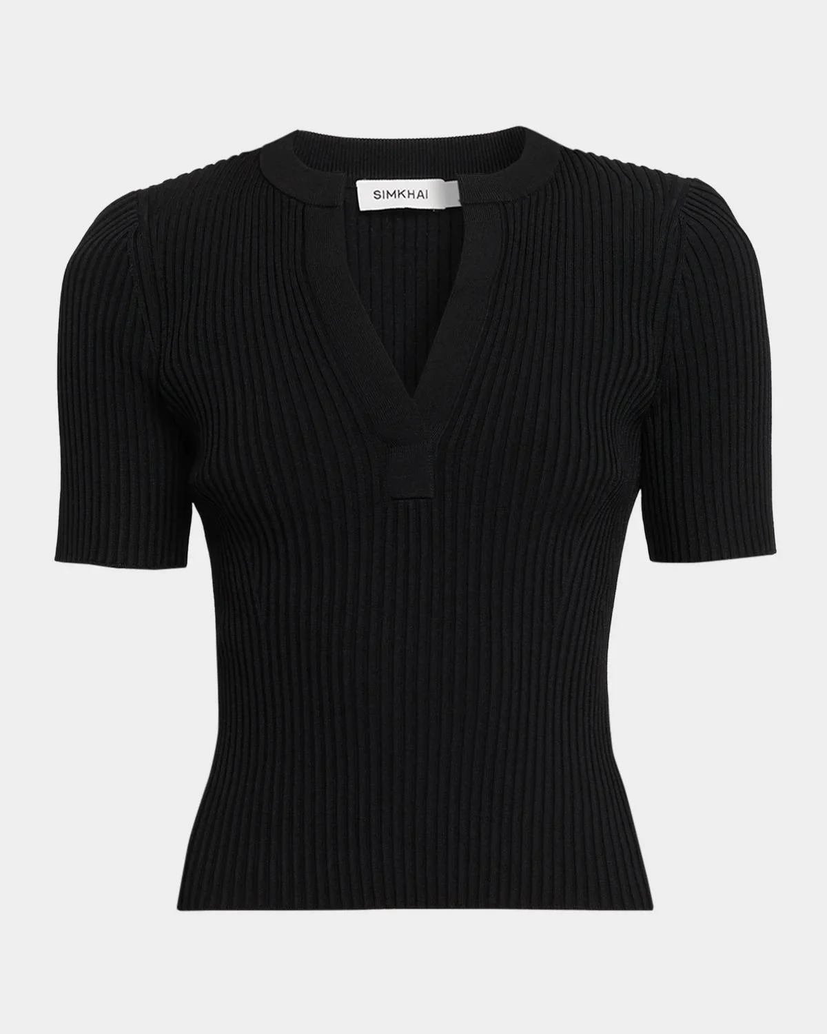 Miley Splitneck Ribbed Top - 1