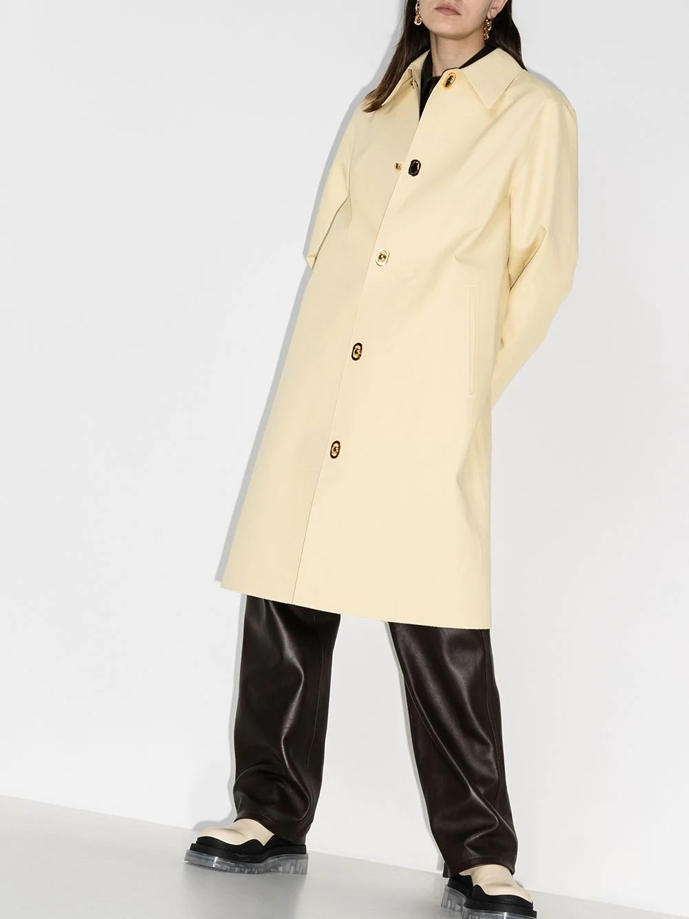 single-breasted cotton coat - 2