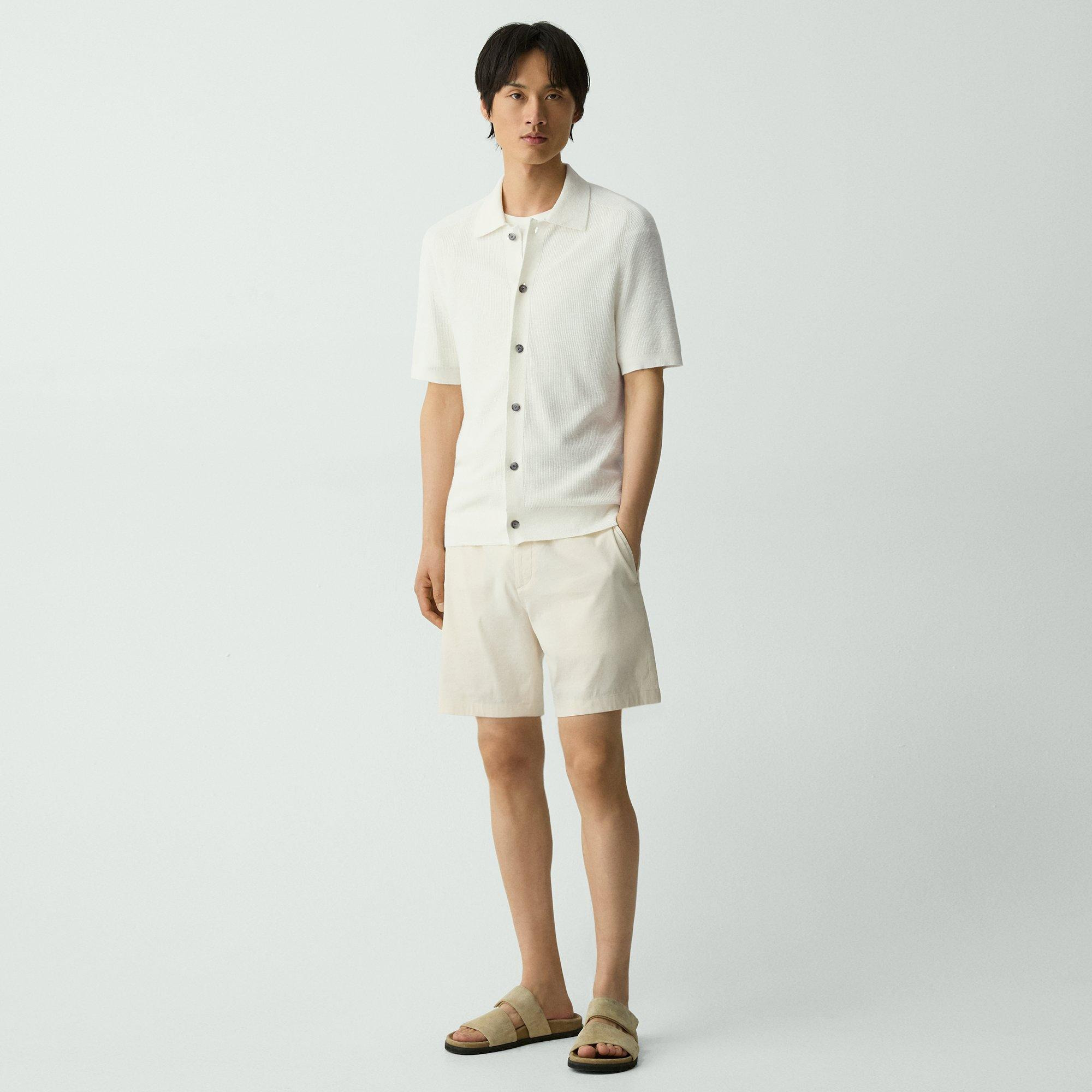 Short-Sleeve Button-Up Shirt in Pacific Linen - 6