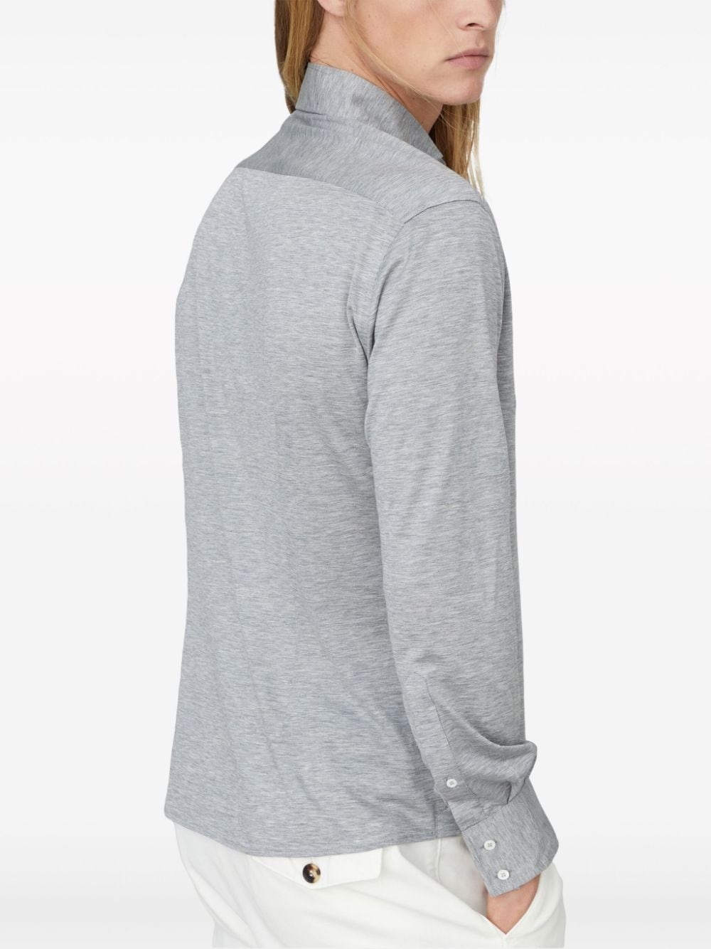 silk-cotton button-up shirt - 4