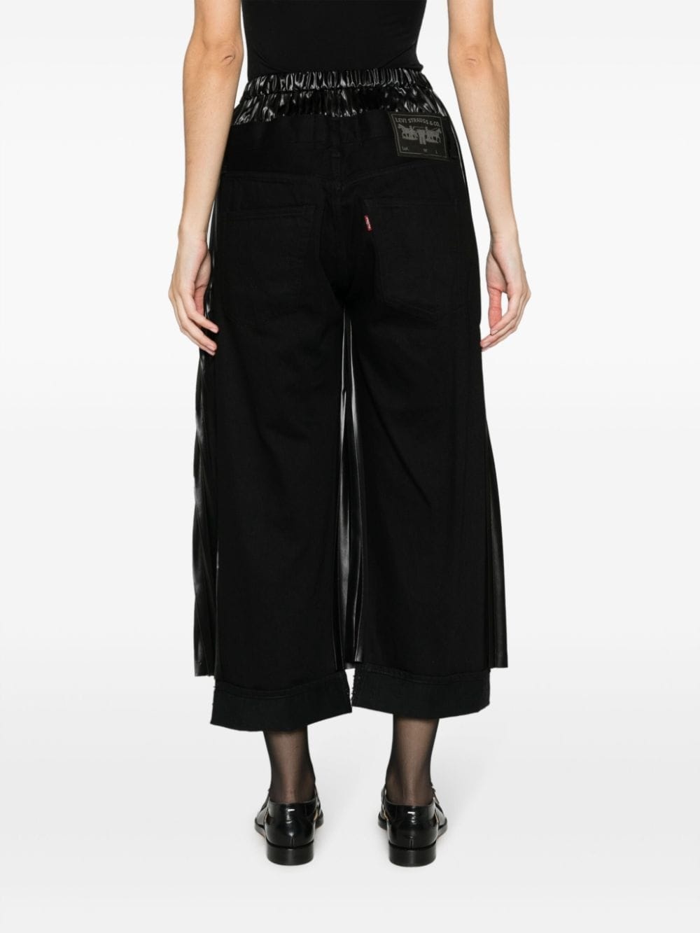 pleated layered cropped trousers - 4