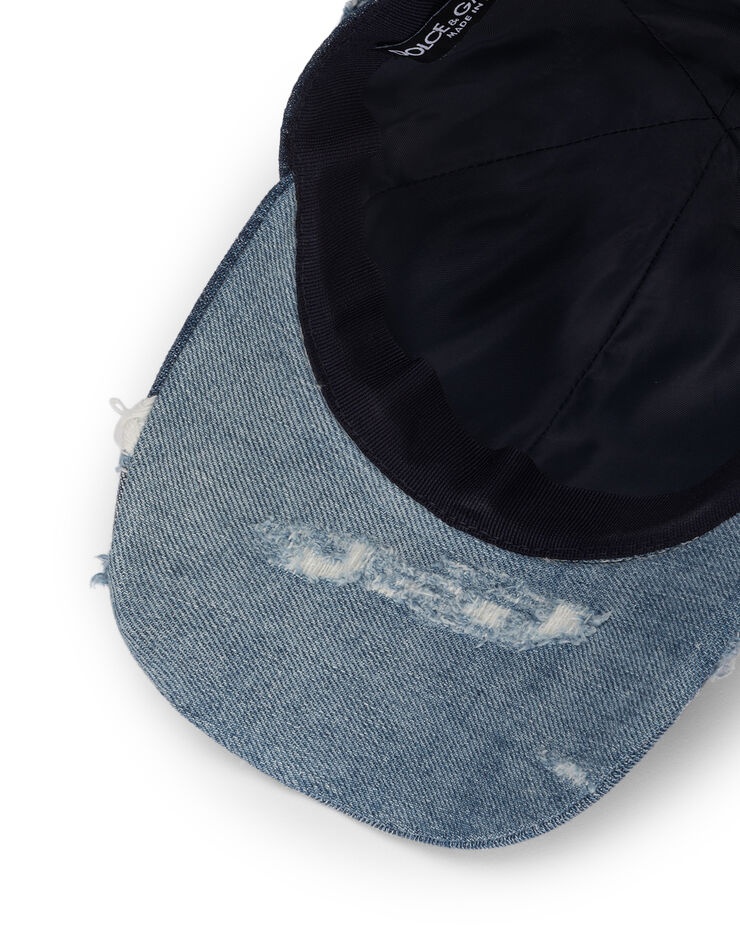 Denim patchwork baseball cap - 3