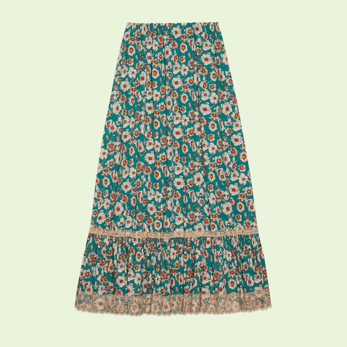 Floral print cotton skirt - 1