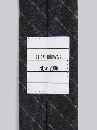 Thom Browne Dark Grey Super 120s Wool Flannel Narrow Chalk Stripe Tie outlook