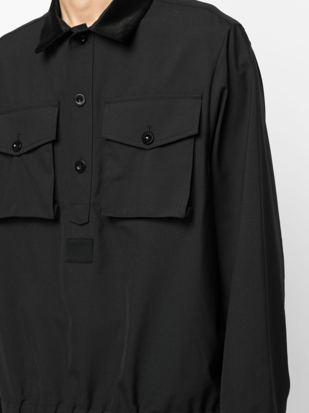 sacai short button-down shirt jacket | REVERSIBLE