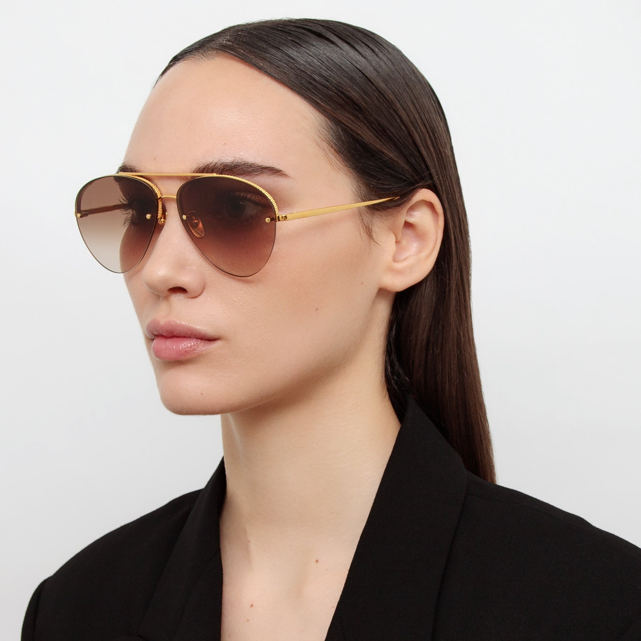 EDANO AVIATOR SUNGLASSES IN YELLOW GOLD - 3