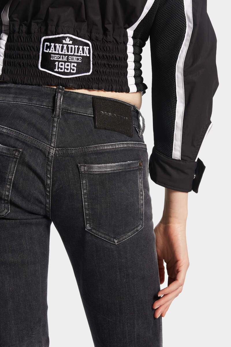 BLACK CLEAN WASH JENNIFER JEANS - 4