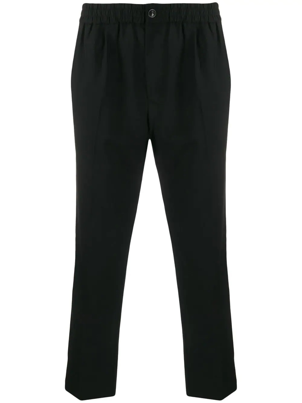 elasticated waist cropped fit trousers - 1