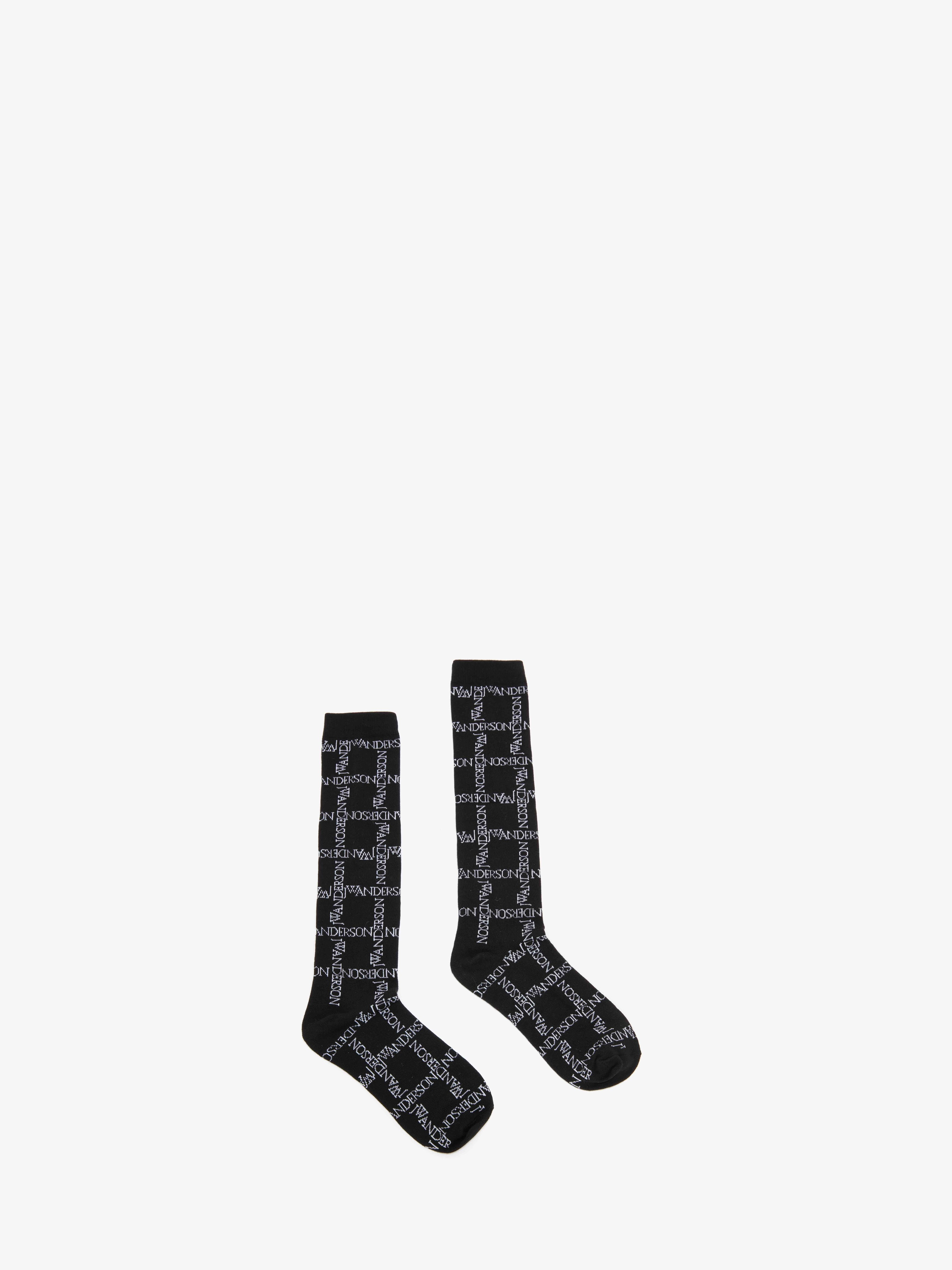LOGO GRID LONG ANKLE SOCKS - 1