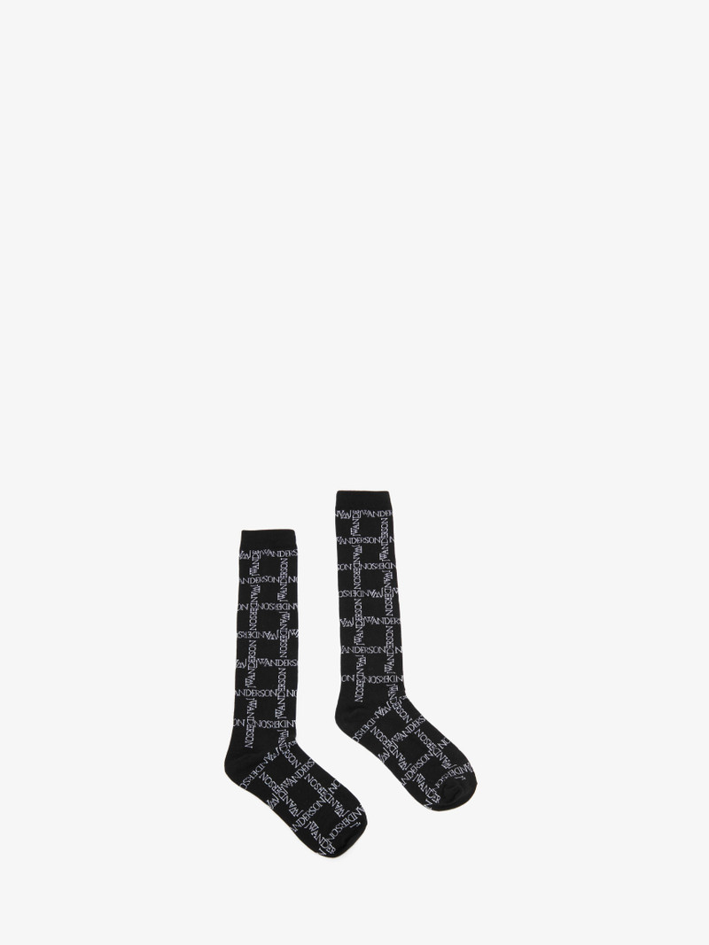 LOGO GRID LONG ANKLE SOCKS 1