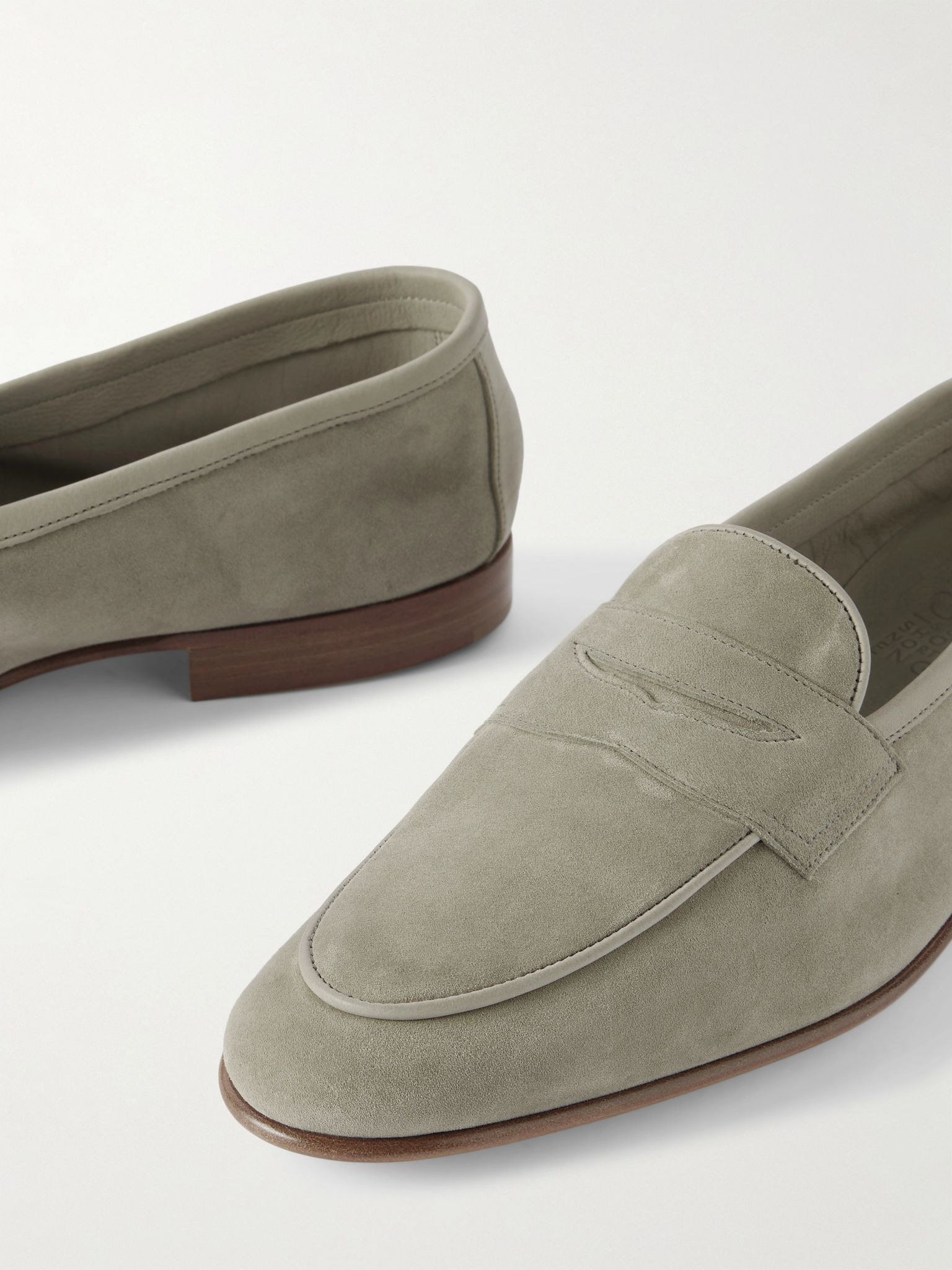 Polperro Suede Penny Loafers Sage green - 5
