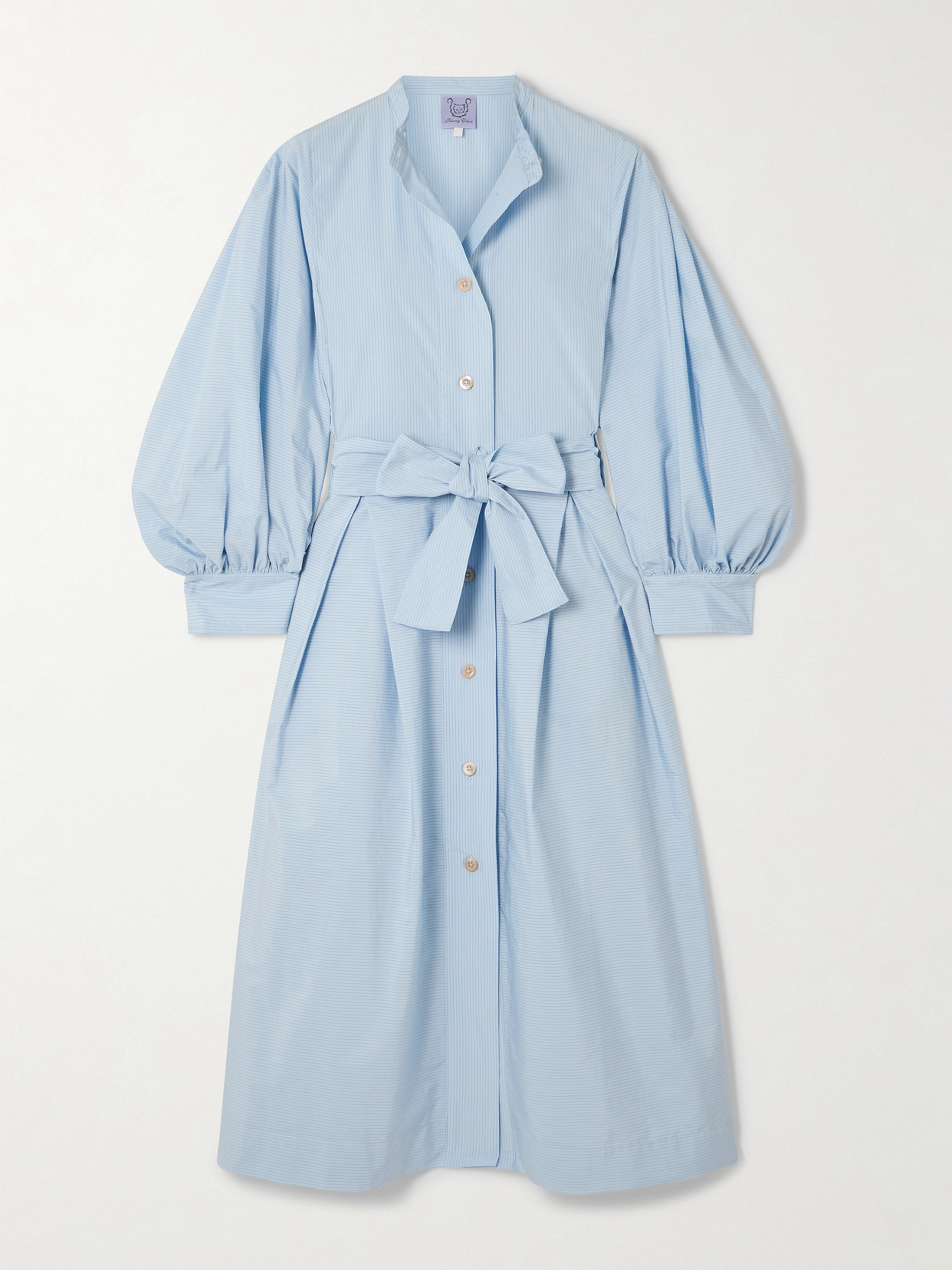 Yvonne Belted Striped Cotton-poplin Midi Shirt Dress - 1