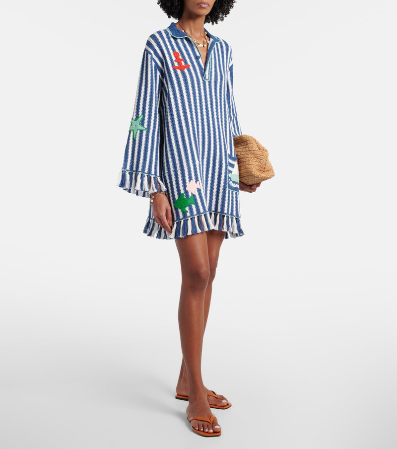 ALÉMAIS Crochet striped cotton minidress outlook