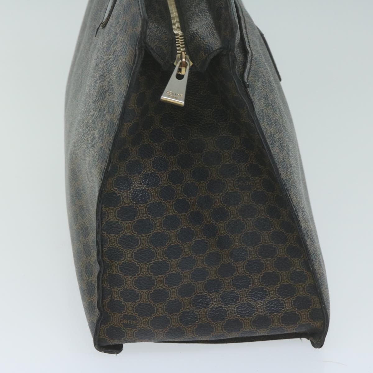 CELINE Macadam Canvas Hand Bag Pvc Brown Black - 4