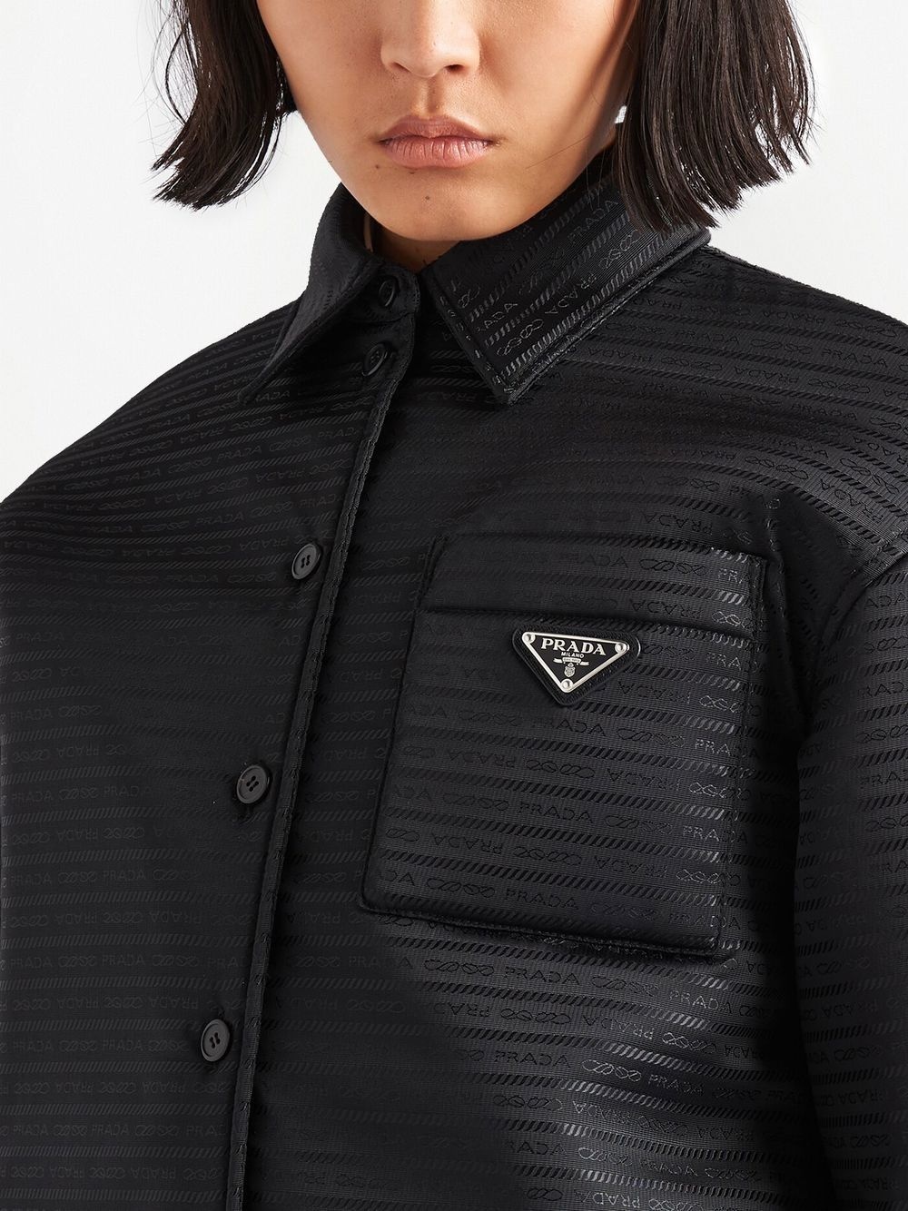 logo-plaque button-fastening jacket - 4