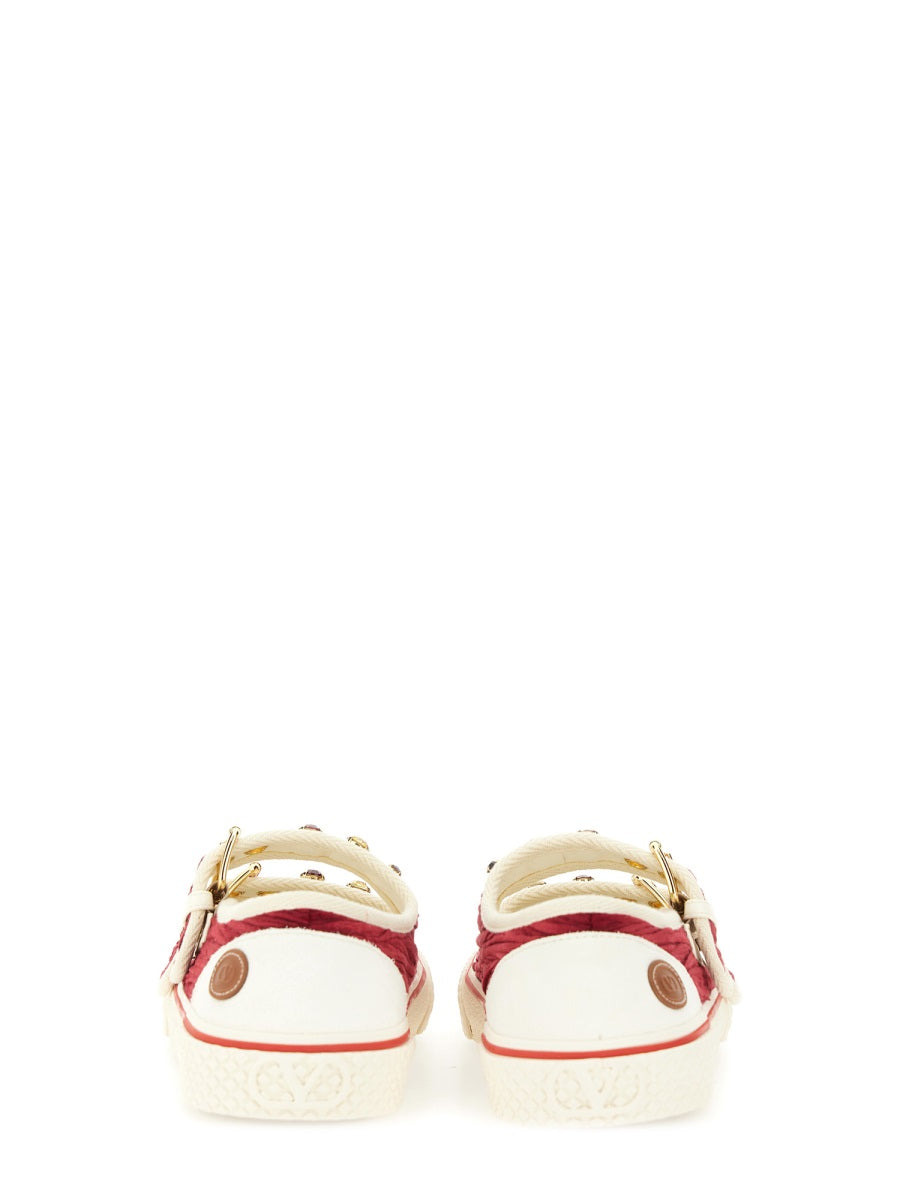Valentino Garavani Women Velvet "Dollyboard" Ballerina Sneaker - 3
