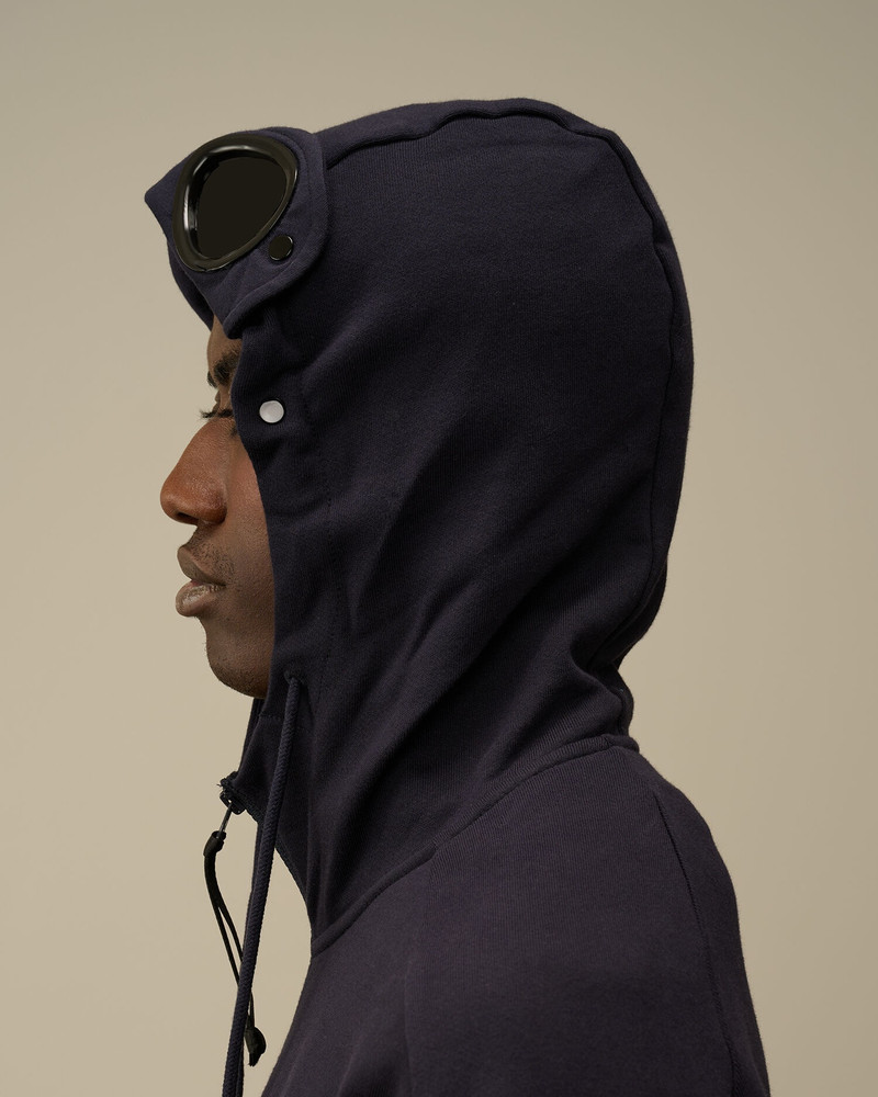 Diagonal Raised Fleece Goggle Zipped Hooded Sweatshirt 3