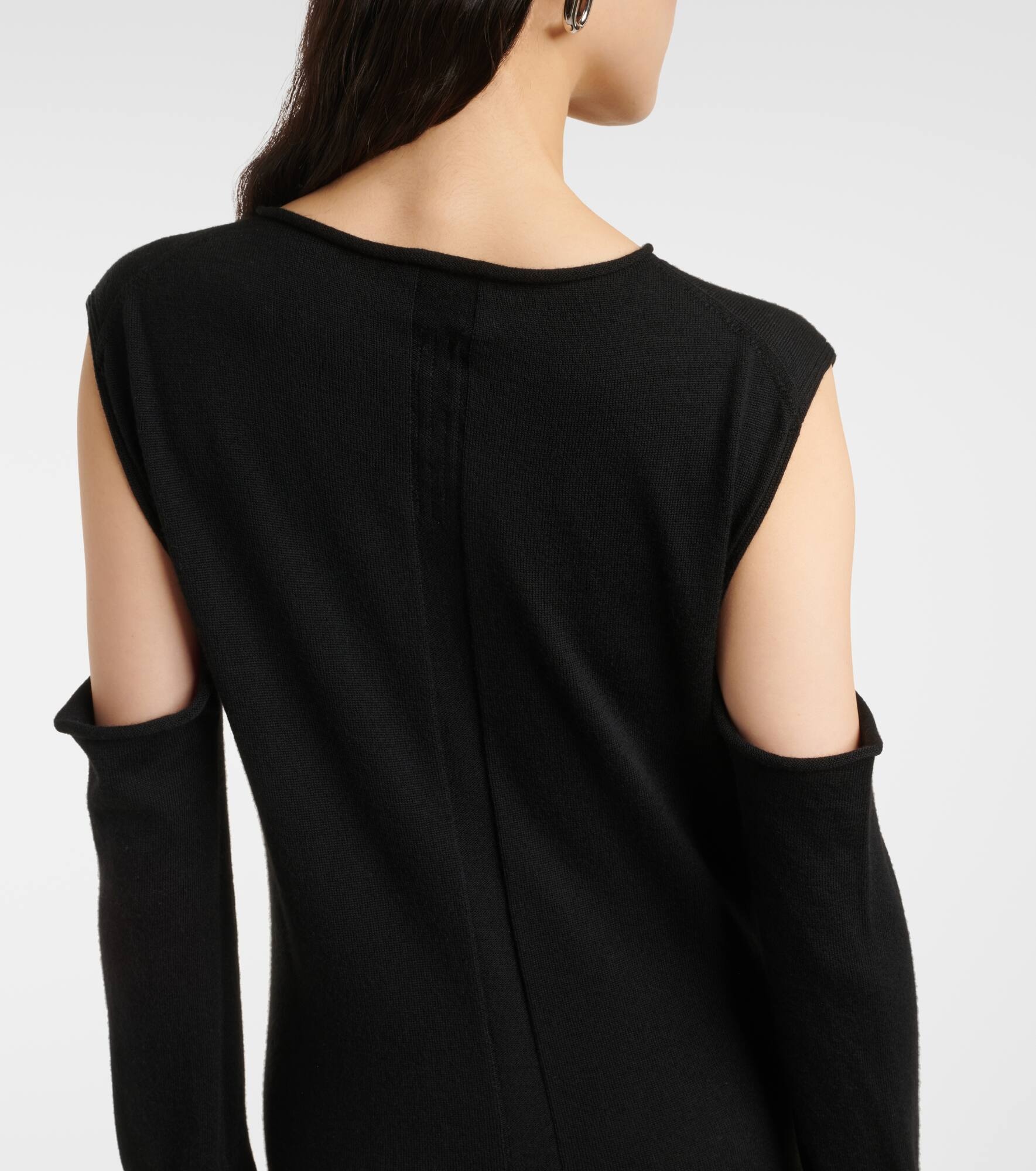 Caped wool maxi dress - 6