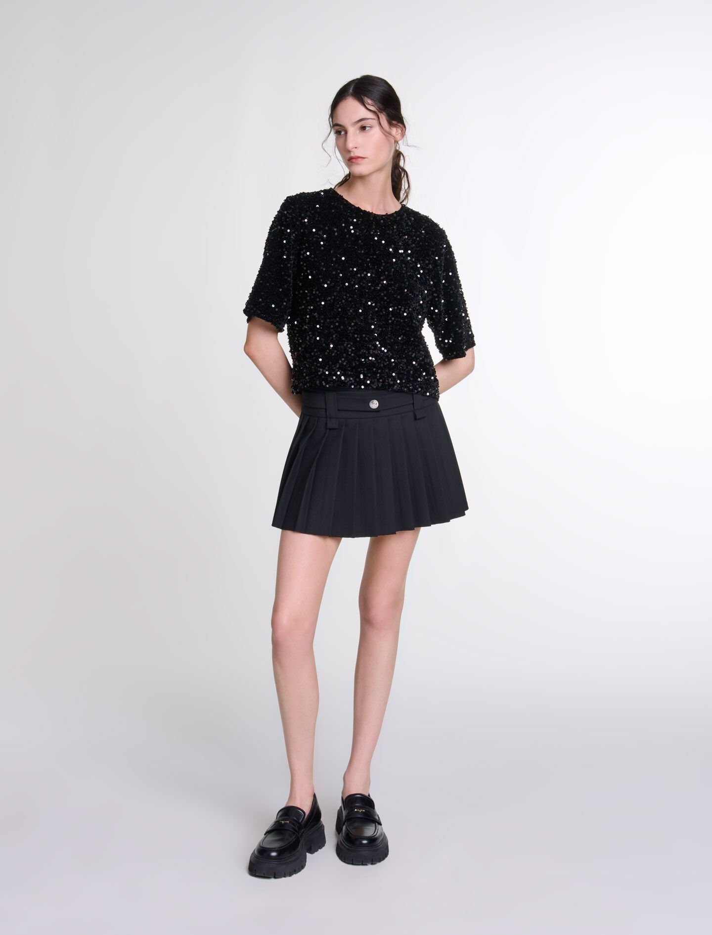 Sequinned velvet top - 2