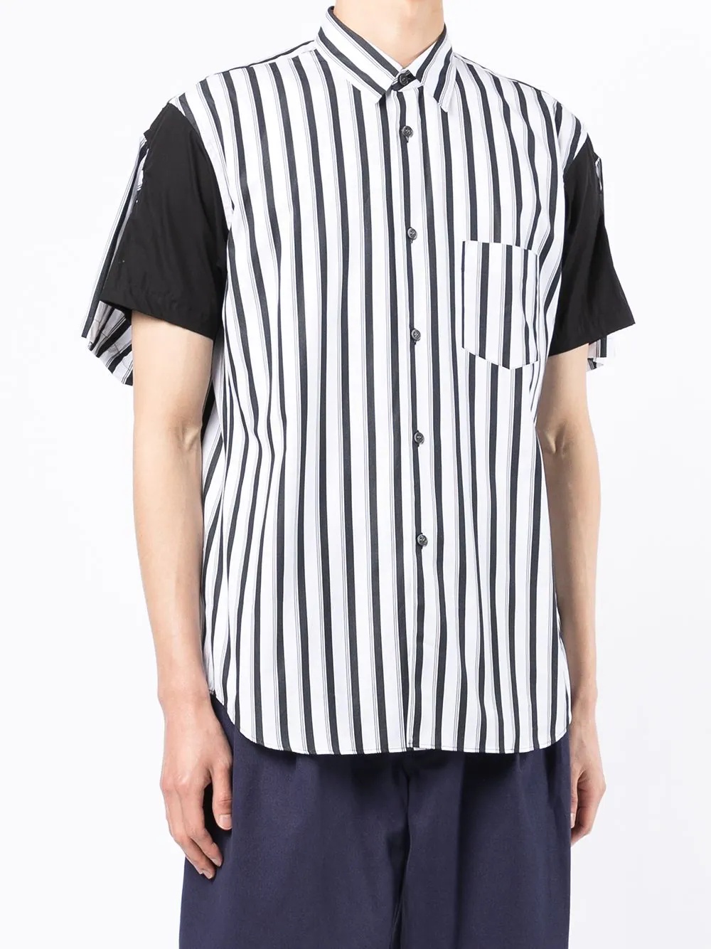 striped pattern cotton shirt - 3