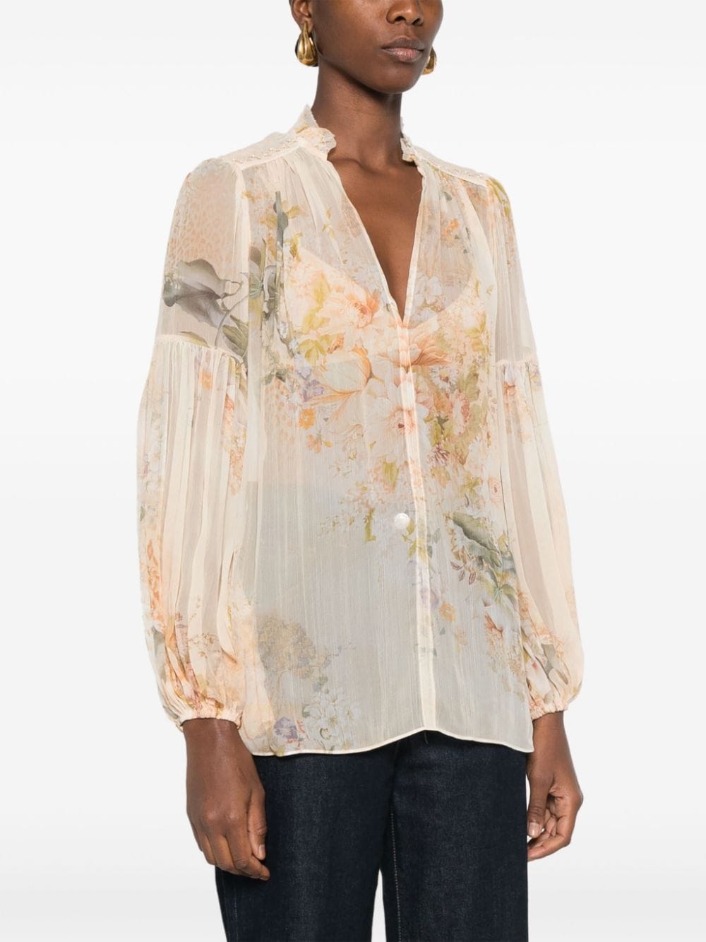 floral-print blouse - 3