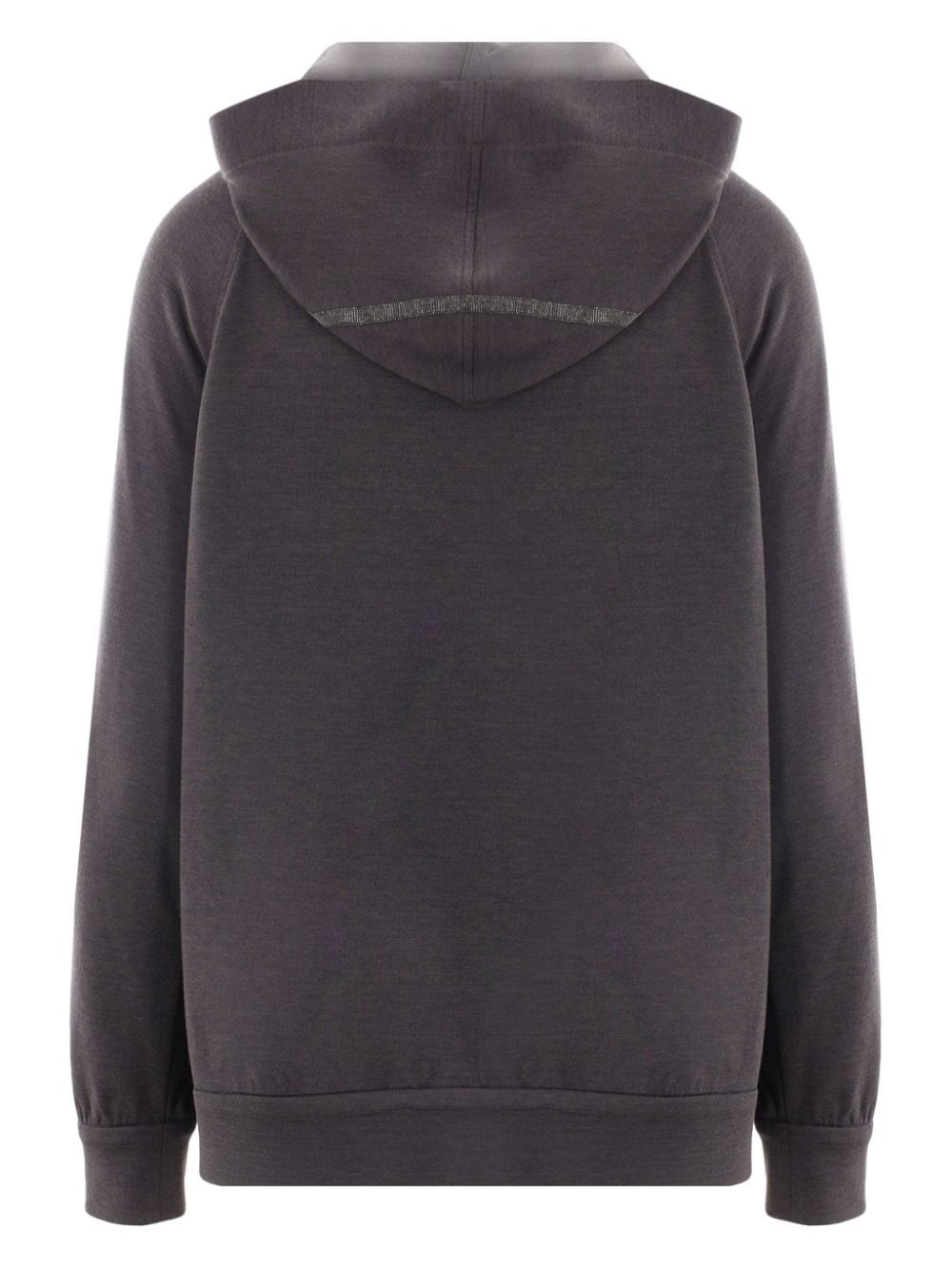 Monili-embellished cotton-silk hoodie - 2