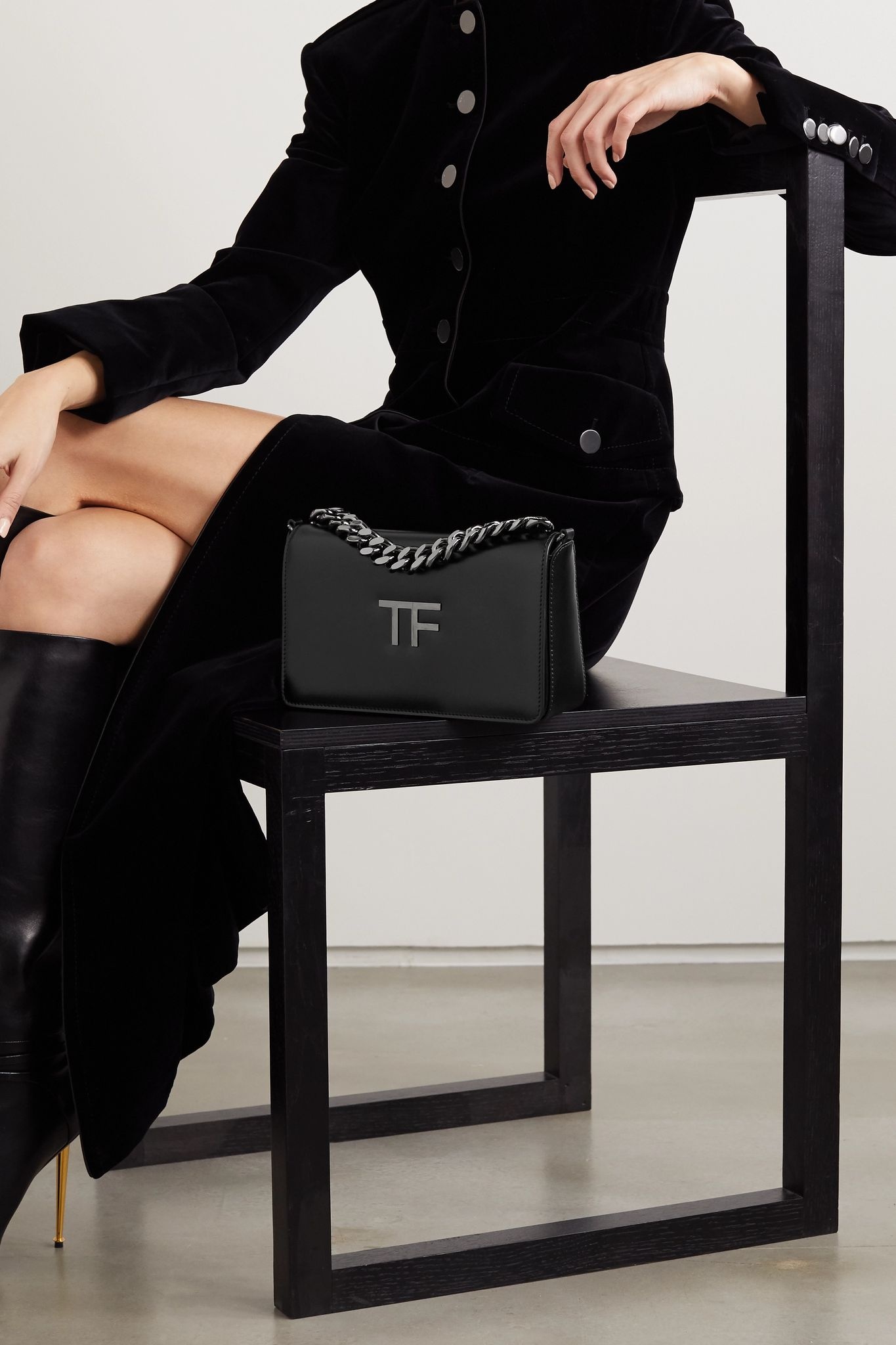 TF Chain lizard-effect leather shoulder bag - 2