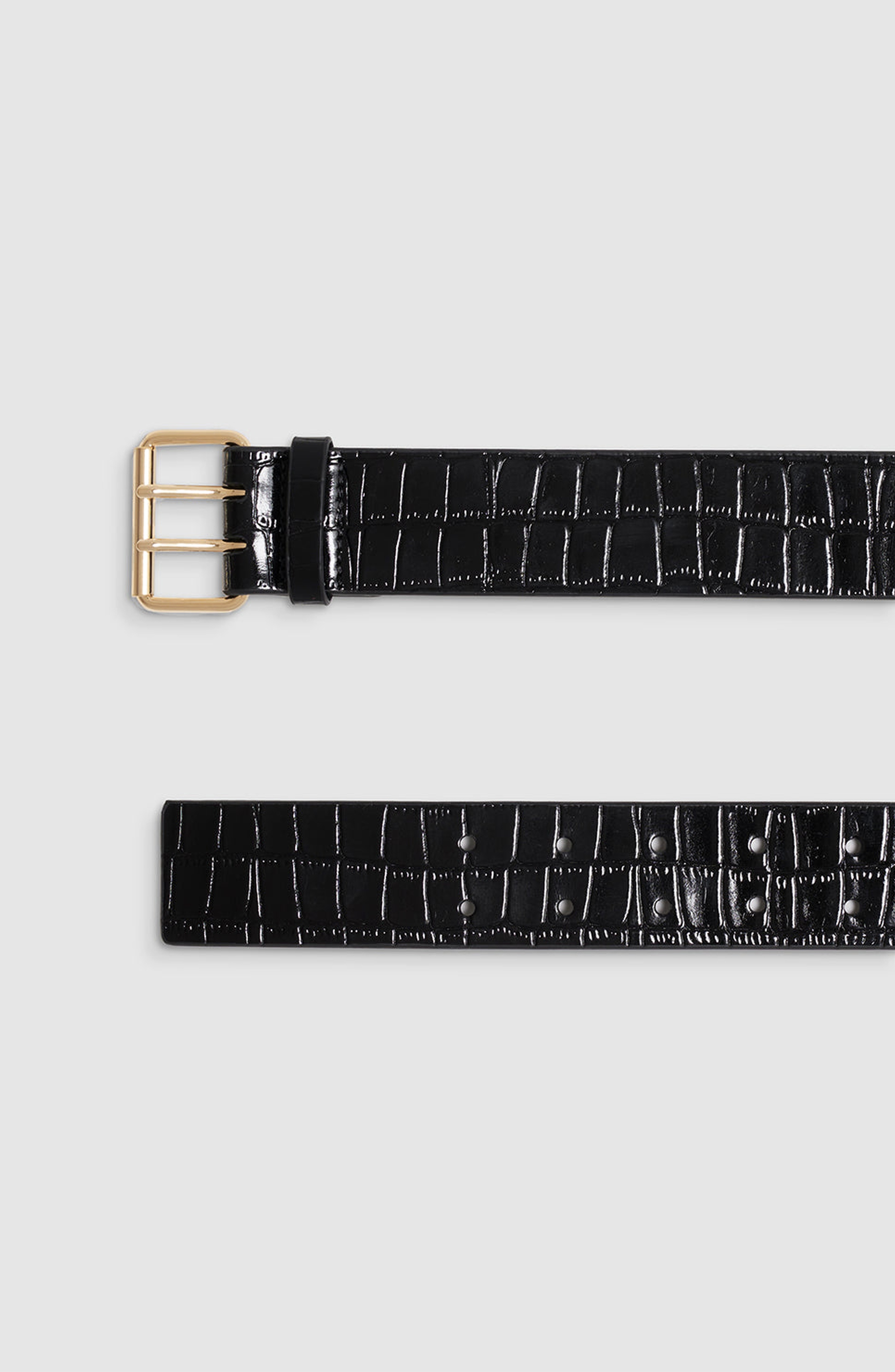 ANINE BING Mila Belt in Embossed Black at Nordstrom - 4