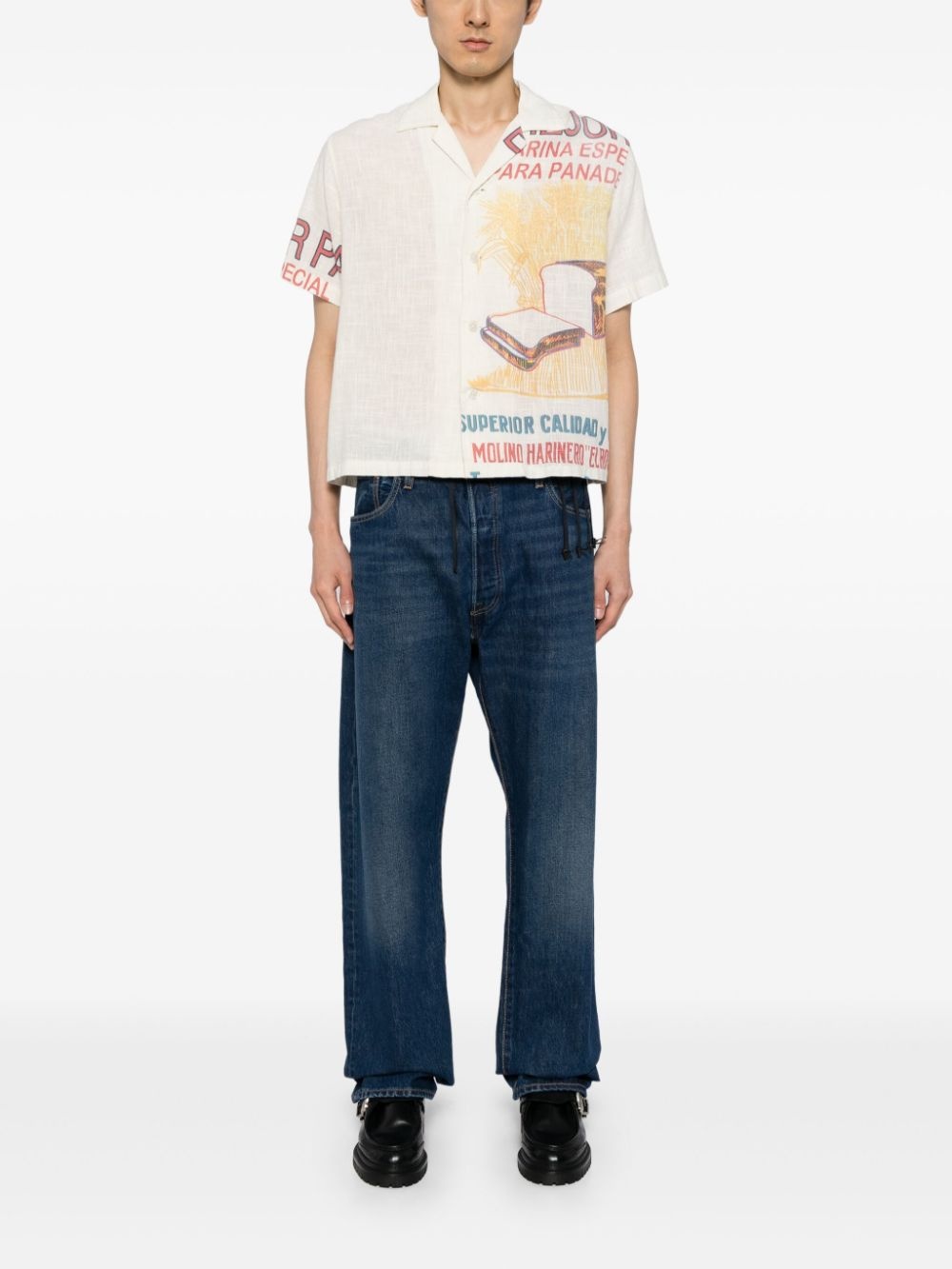 x Levi's zip-detail cotton jeans - 2