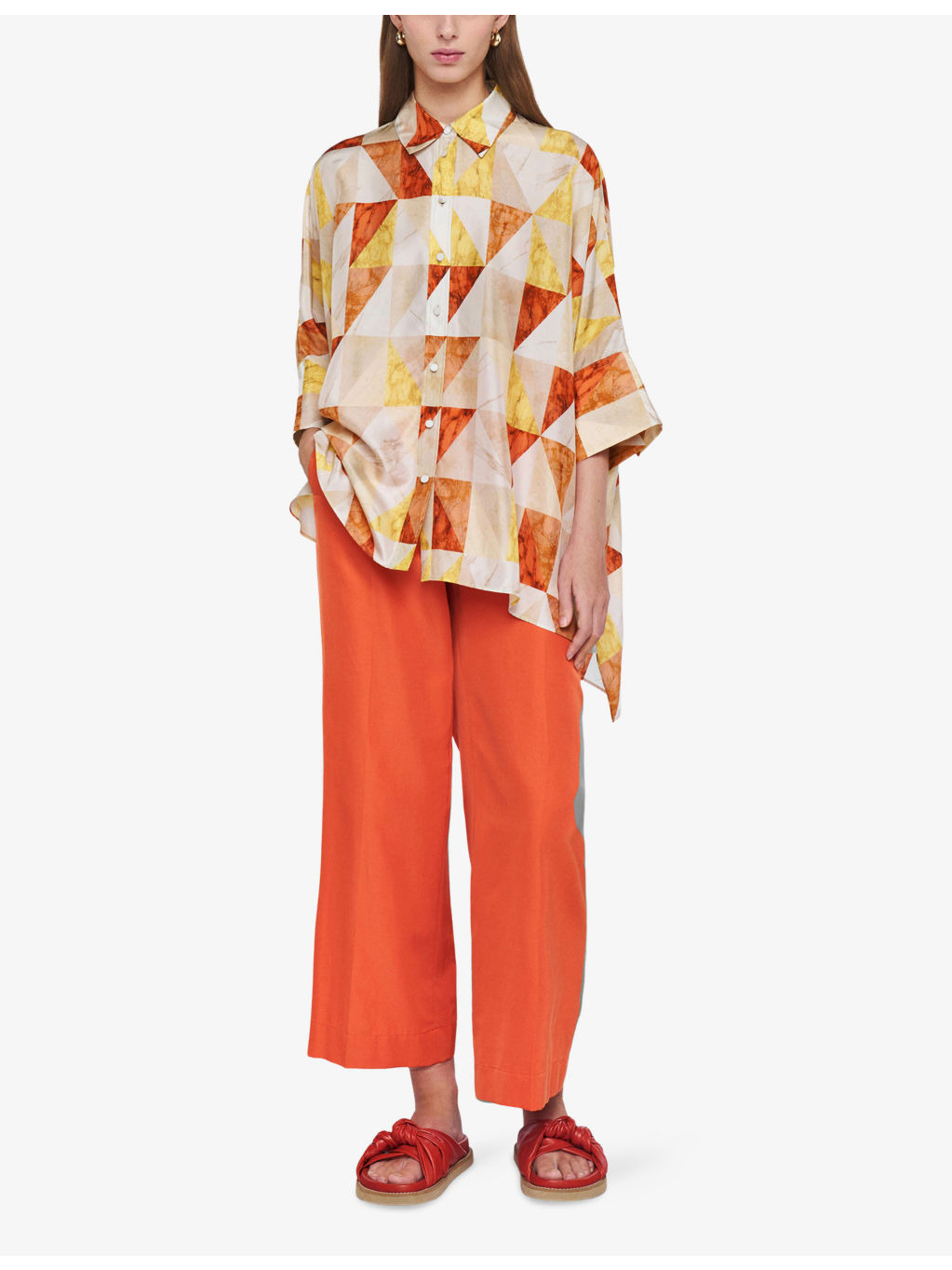Arcole Marble-Print Silk Shirt - 2